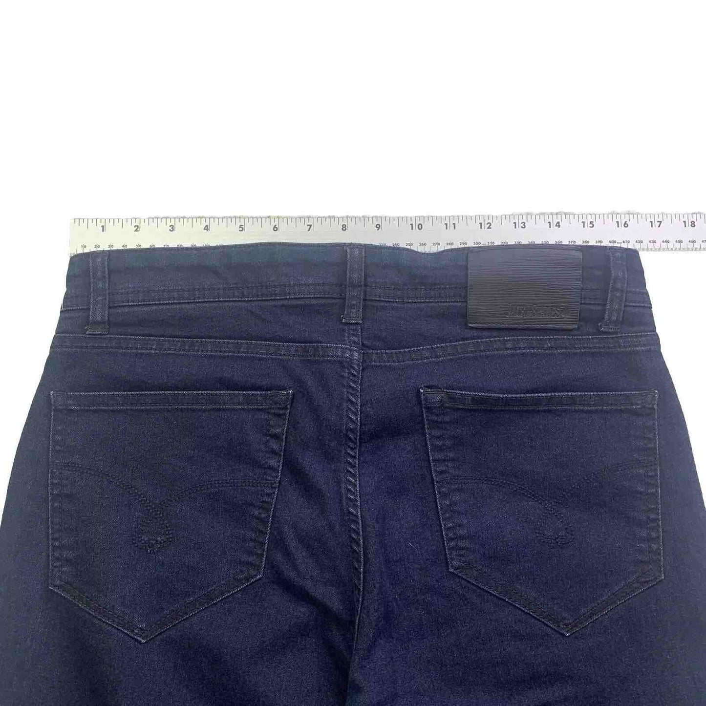 Jack of Spades Men's Jeans 33 x 26.5 Altered Dark Blue Straight Leg Classic Fit