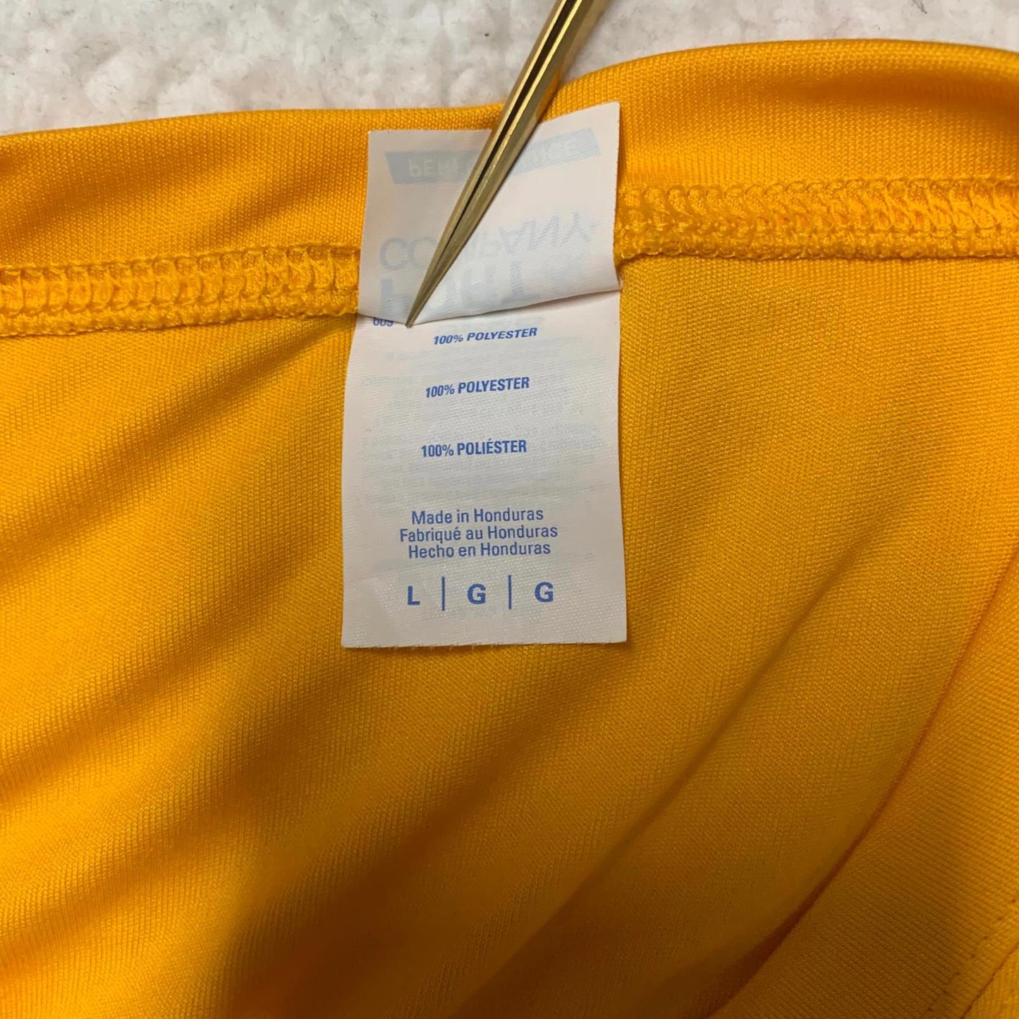 Port & Company Mens Size Large Yellow District 5 Hockey Captain's Tee Shirt