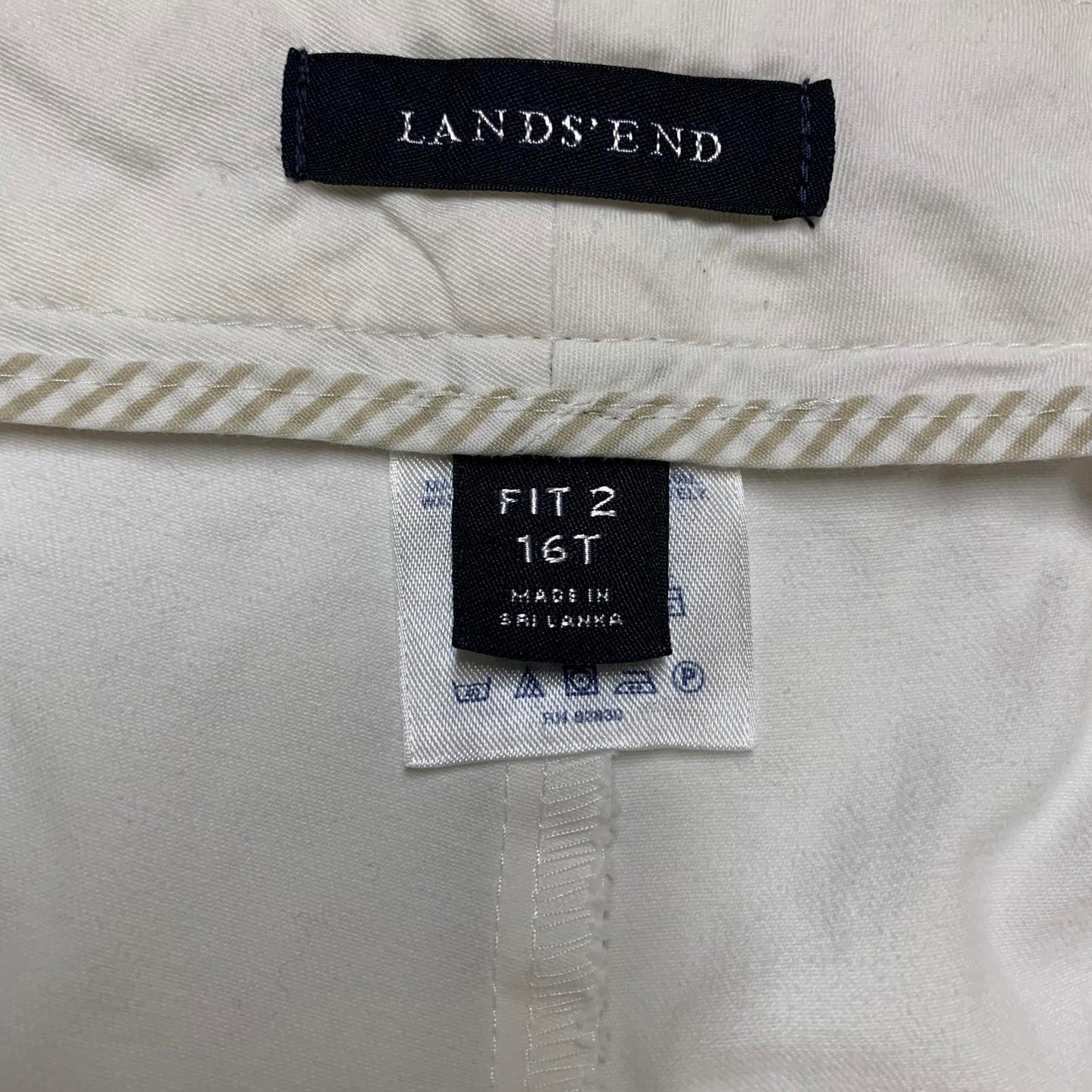 Lands' End Women's Size 16T White Wide Leg Pants
