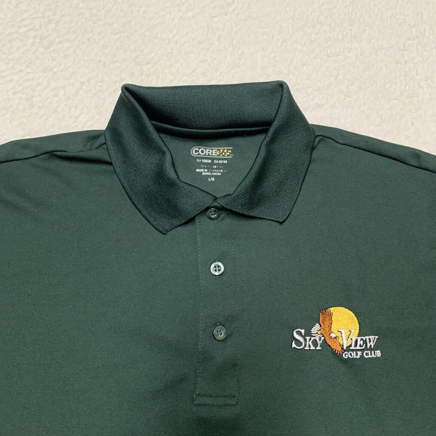 Core 365 Mens Sz Large Green Dri-Fit Polo Shirt Moisture Wicking Anti Microbial