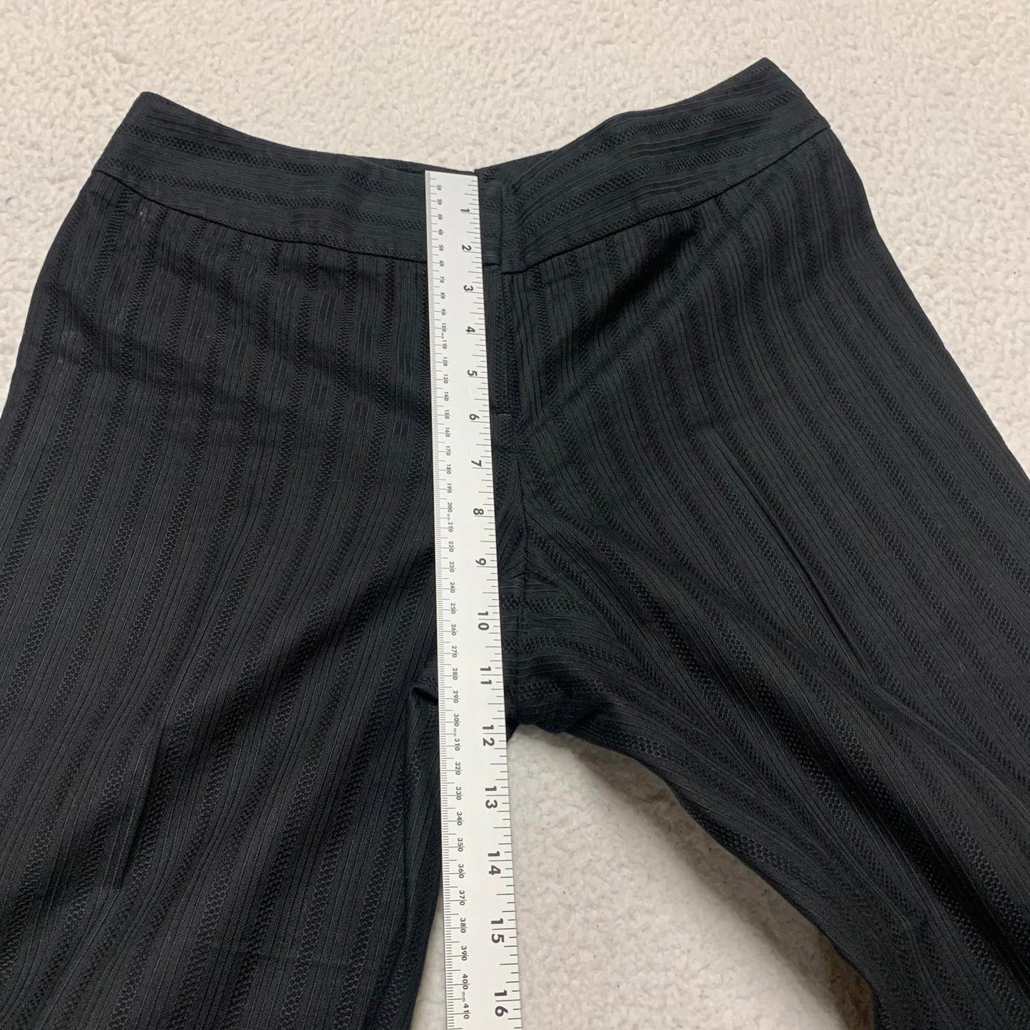 Ann Taylor Women's Petites Size 10P or 12P Black Striped Cropped Pants W 30 x 22