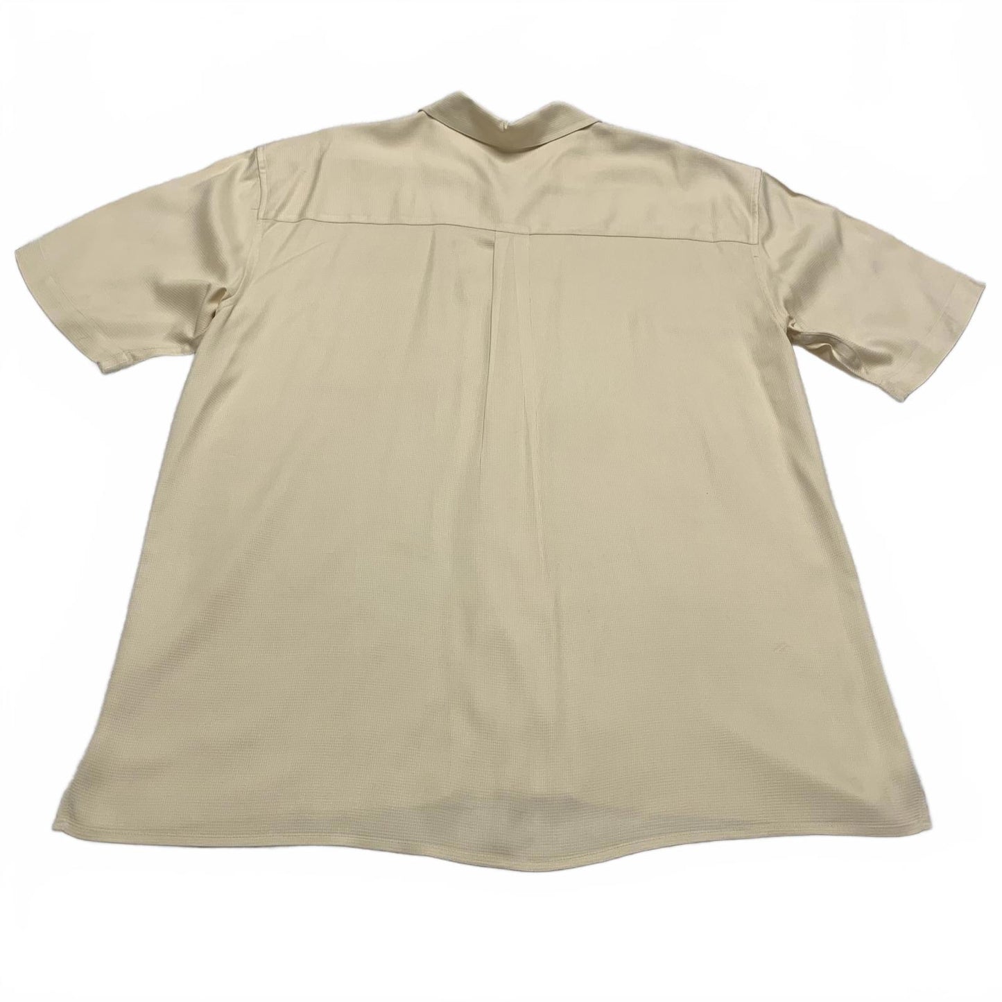 Jos. A. Bank Large Silk Shirt Light Beige Short Sleeves