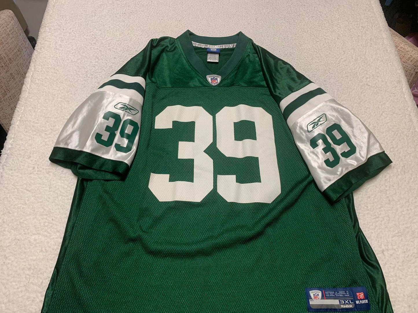 VTG Reebok New York Jets Esposito Football Jersey #39 Sz 3XL Green NFL Onfield