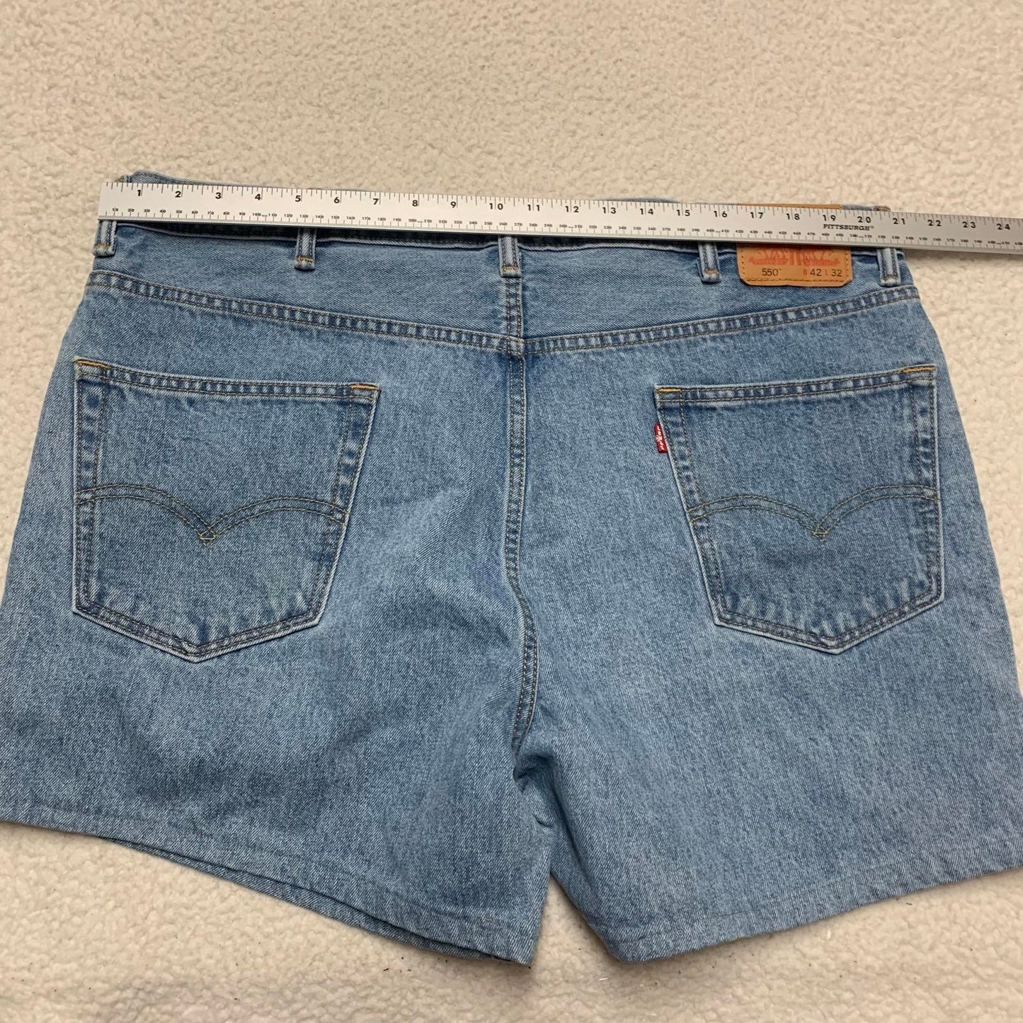 Levi’s 550 Men's Altered Blue Sz 42 Denim Shorts W41.5 Actual
