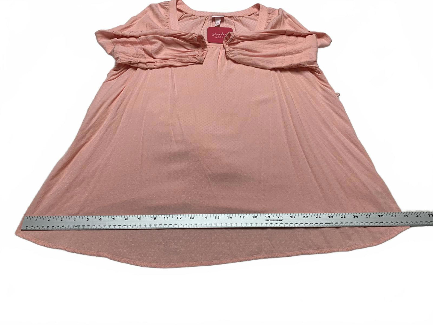 Isabel Maternity Women's Size XXL Peachy Pink Peasant Shirt