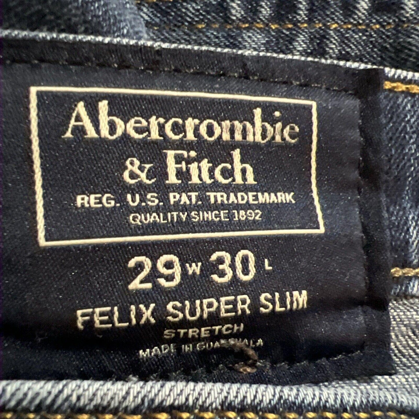 Abercrombie and Fitch Jeans W29 L30 Blue Super Slim Stretch