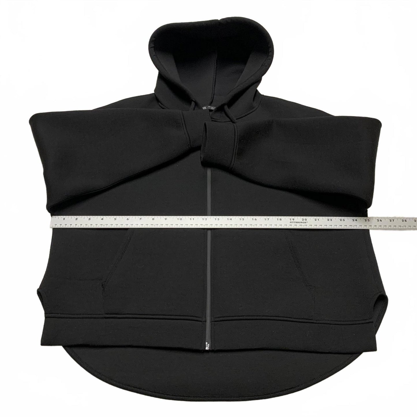 ZARA Women's Size Large Black Casual Black Zip-Up Hoodie