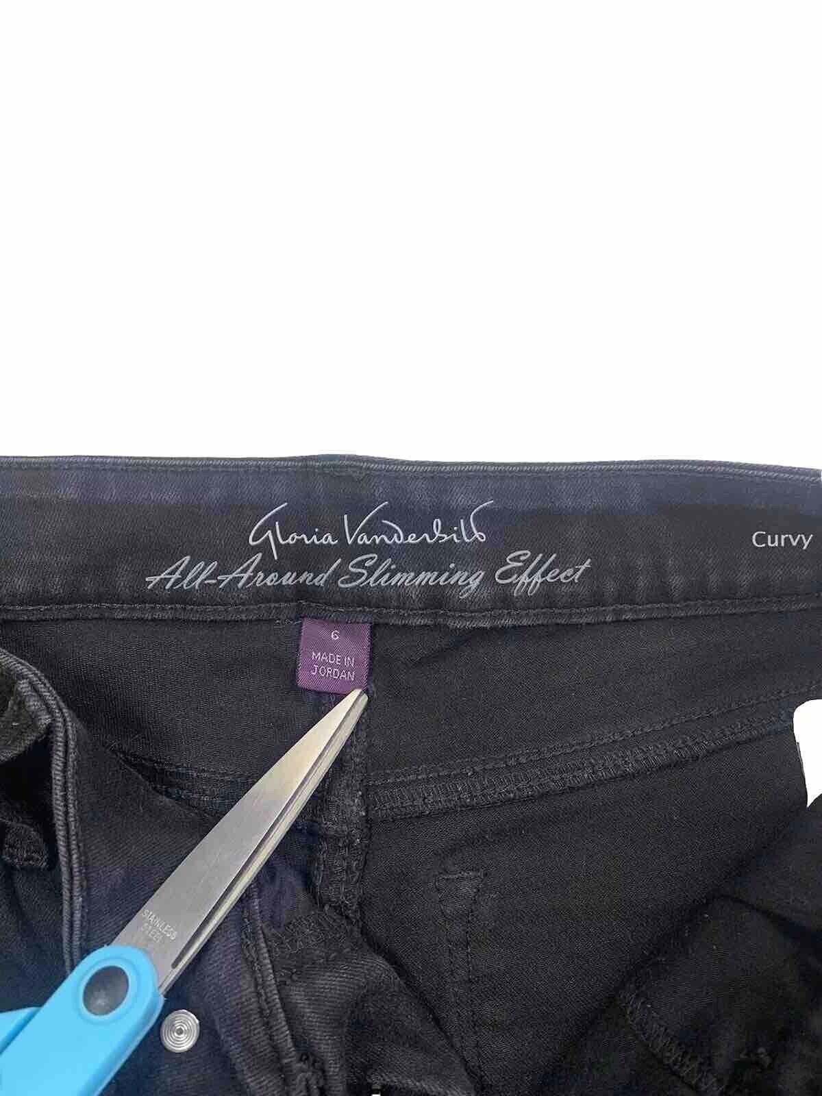 Gloria Vanderbilt Jeans Women's Sz 6 Black Curvy Skinny