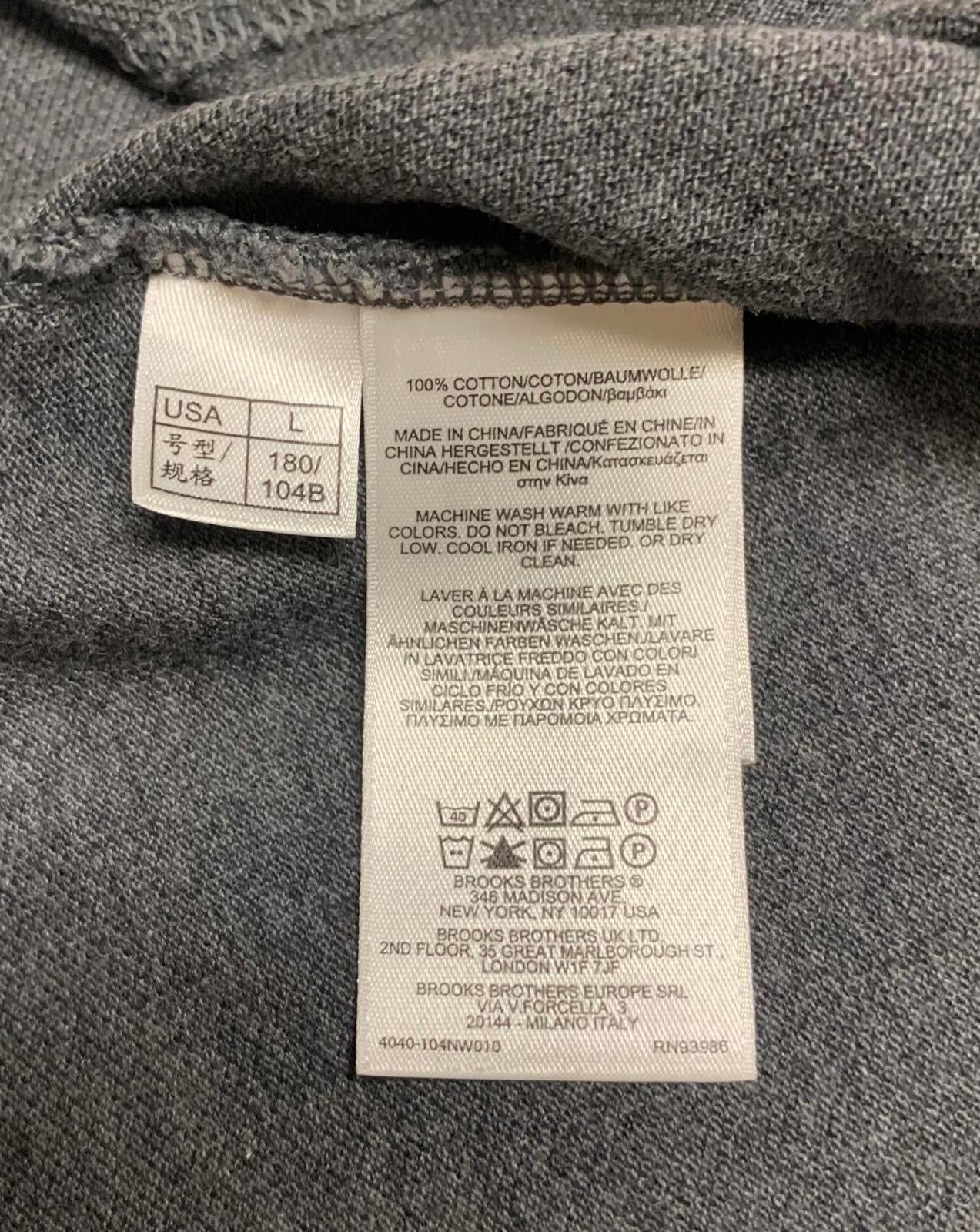 Brooks Brothers 1818 Men’s Size Large Gray Performance Polo Slim Fit Cotton