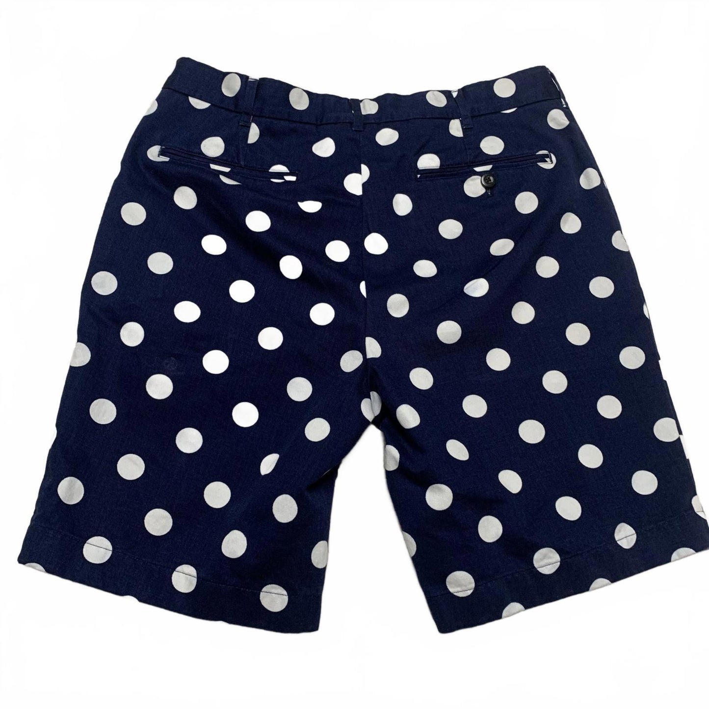 Jack Spade Bleecker NY Mens Sz 32 Navy White Polka Dot chino shorts W32