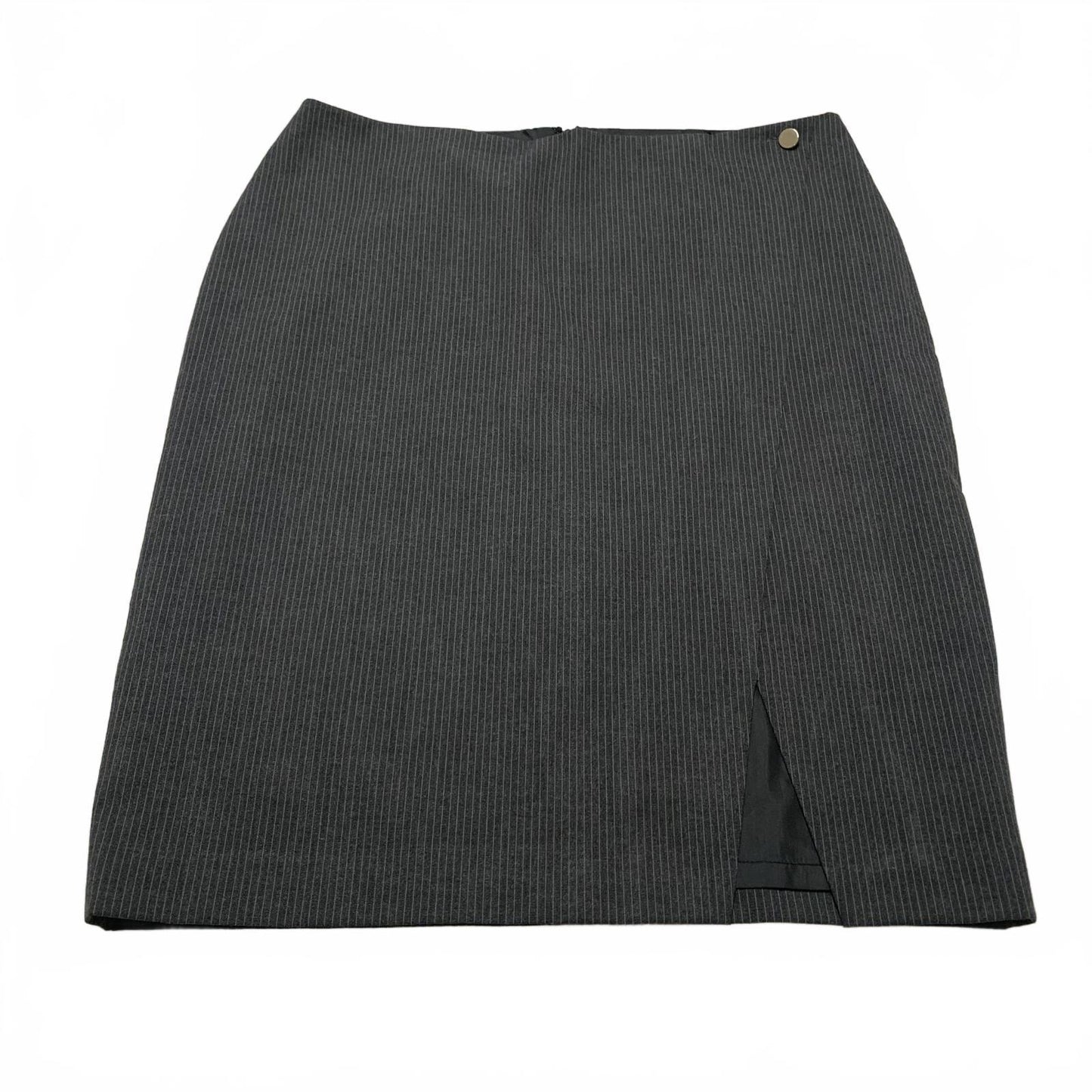 Vintage Marc New York Marc Andrew Womens Sz 12 Gray Pinstriped Skirt Side Slit