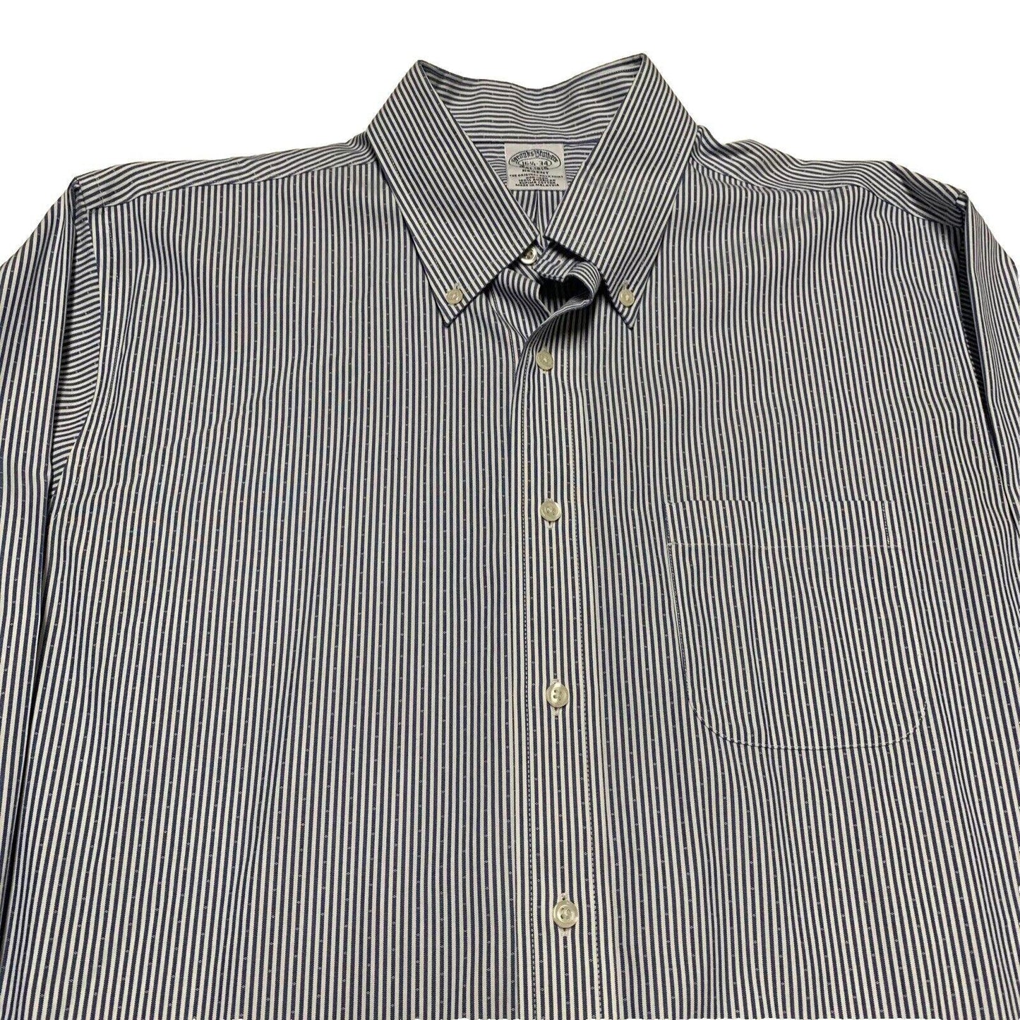 Brooks Brothers Regent Shirt Mens 16 1/2 - 34 Blue Striped Long Sleeve Non-Iron