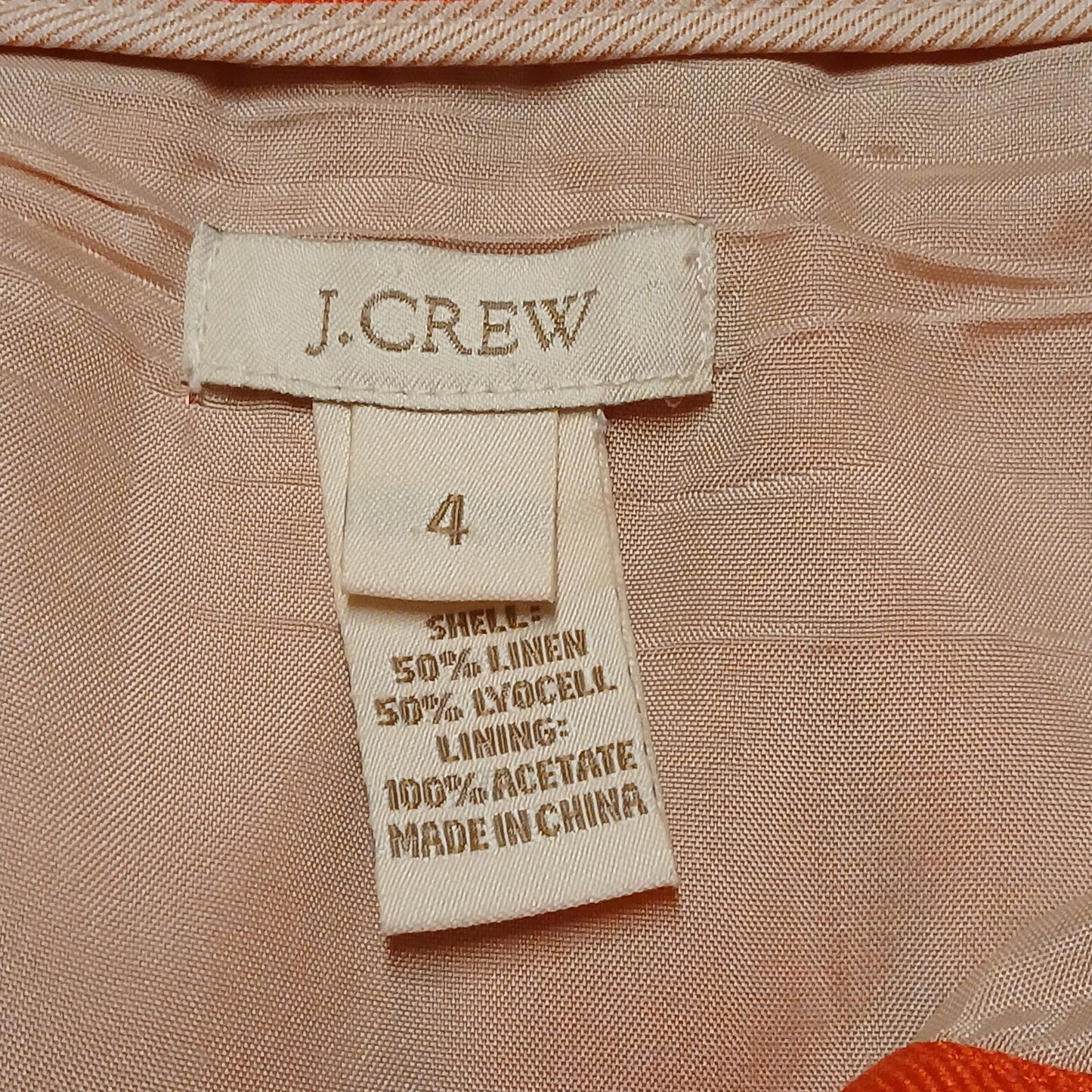 J. Crew Womens Size 4 Orange Button-Front Skirt Pockets W30.5
