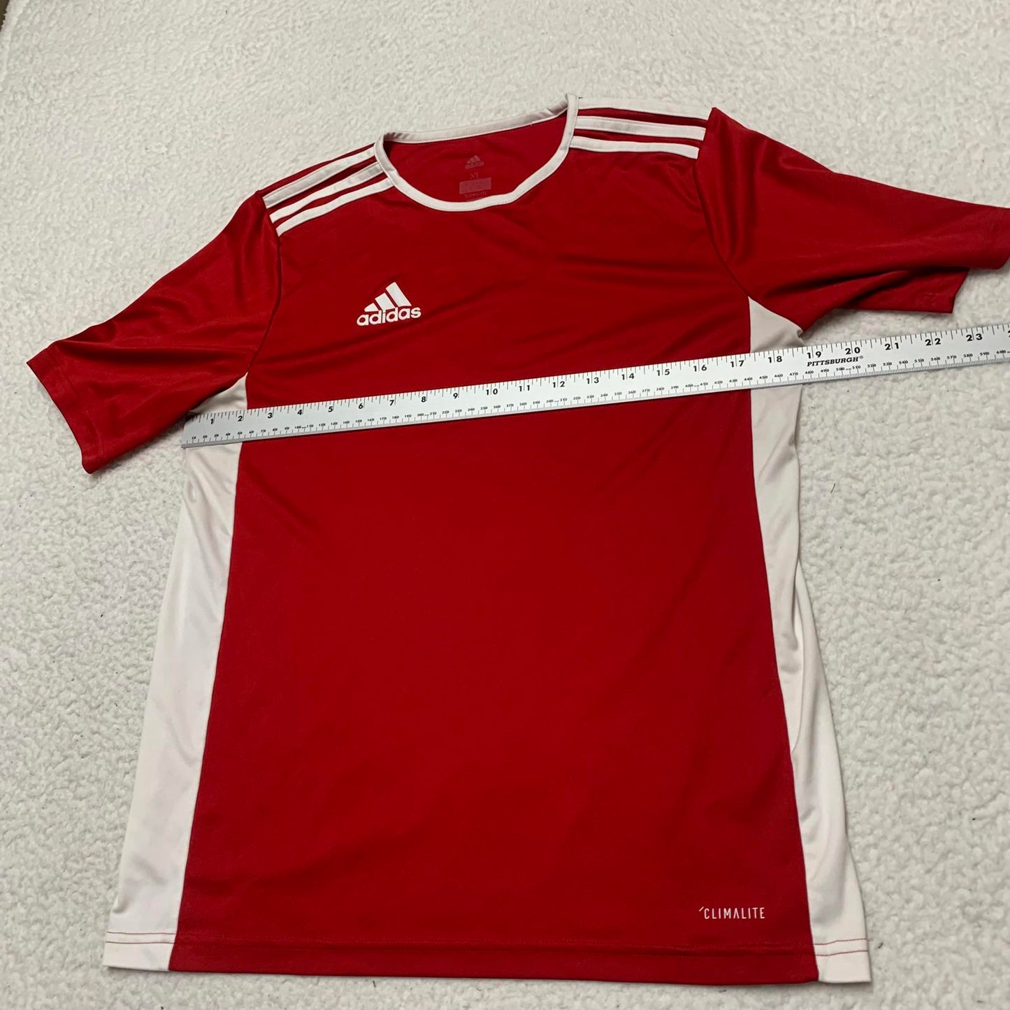 Adidas Unisex Kids X Large Soccer Jersey Red Clima Cool