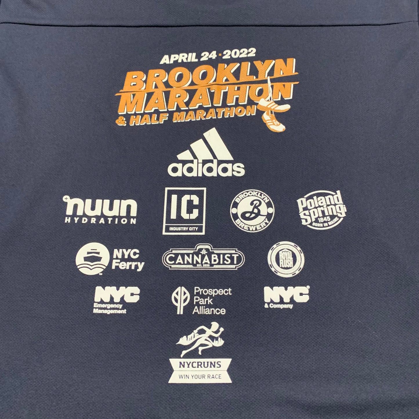 Adidas Brooklyn Marathon 2022 Men’s Size XL Navy Blue T-Shirt Aeroready