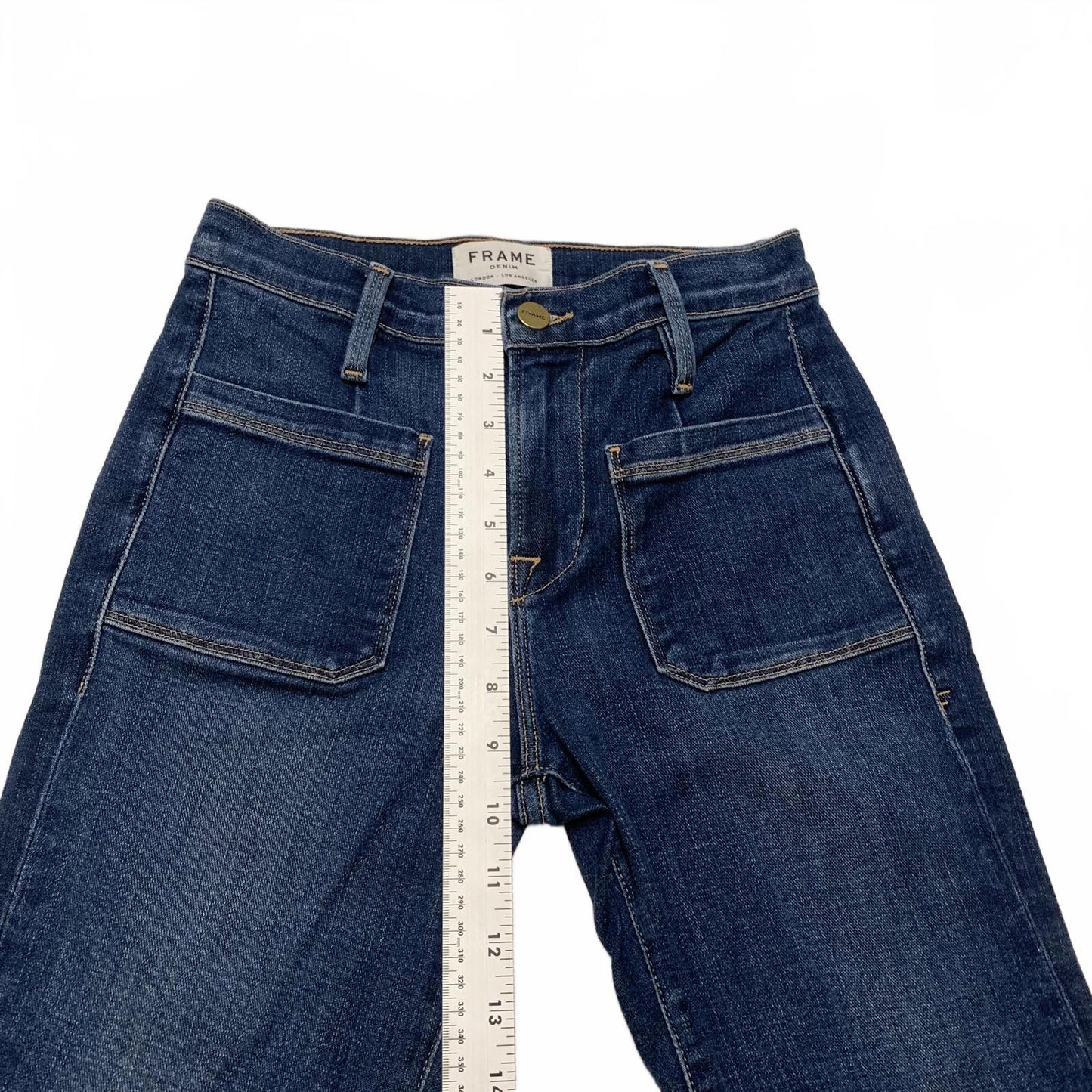 FRAME Le Bardot Crop Flare Jeans Womens Sz 23 Blue W24x26.5 USA