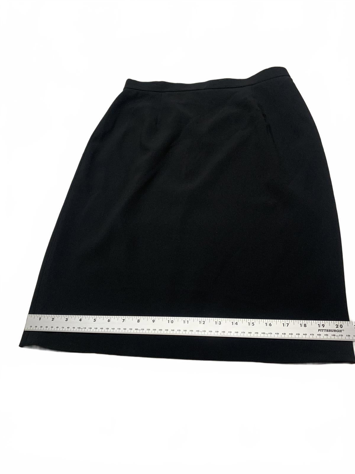 Vintage Jones New York Platinum Womens Sz 12 Black Pencil Skirt W30
