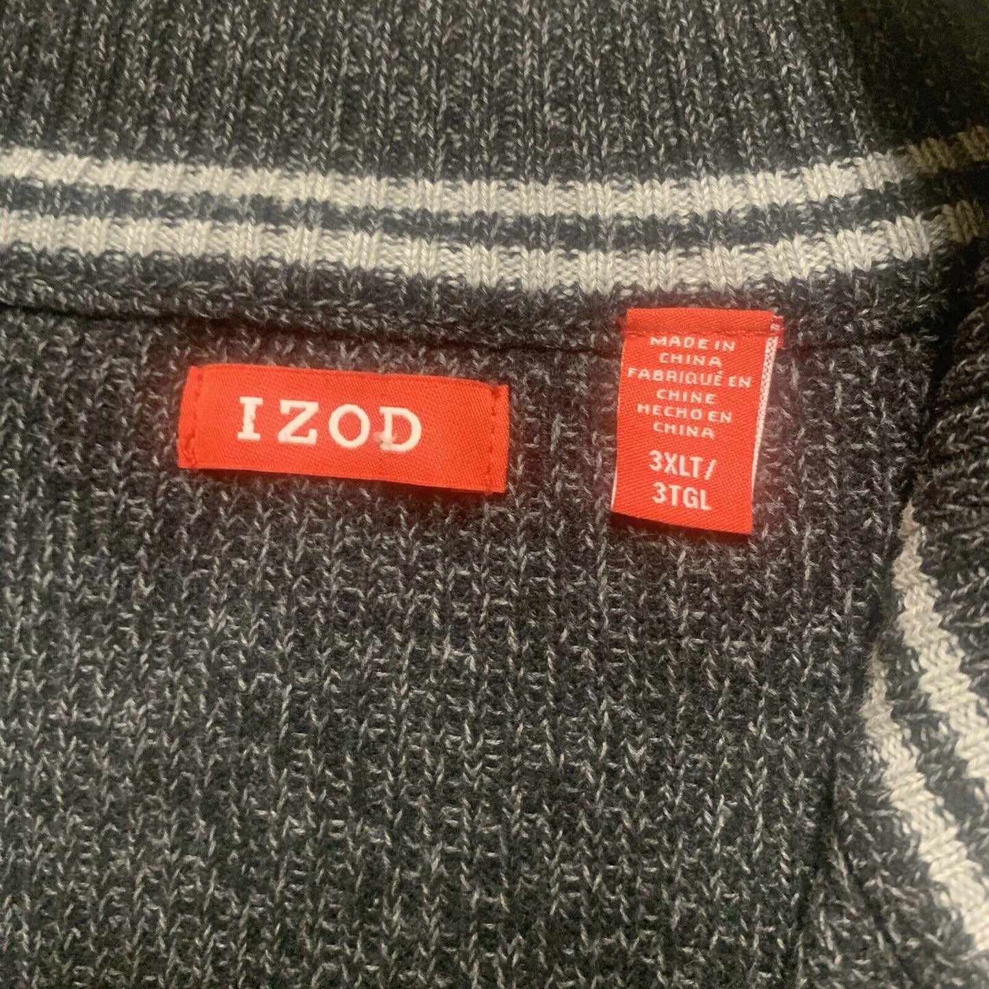 IZOD Men’s Mock Neck Sweater Size3XLT Top 1/4 Zip