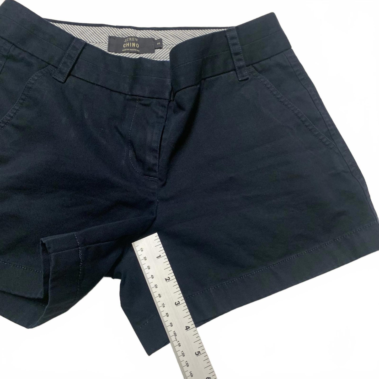 J.Crew Womens Chino Shorts Sz 2 Navy Blue W30.5 Cotton