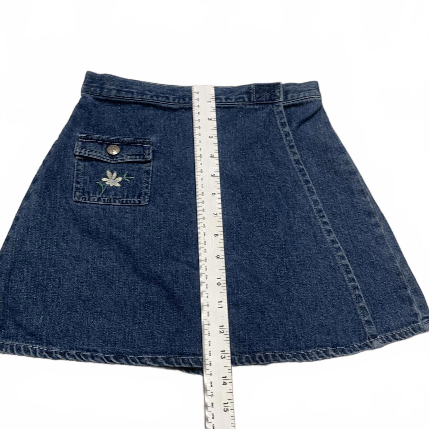 VTG OshKosh Genuine Girl Sz 14 Denim Blue Skort Skirt Sz 14 W23.5 Cotton