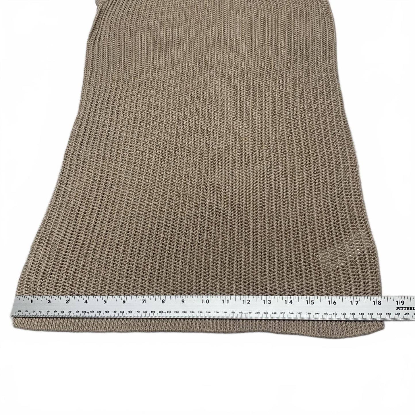 Tahari Womens Sz Large Beige Knit Sleeveless Dress Summer Beach Pool Party