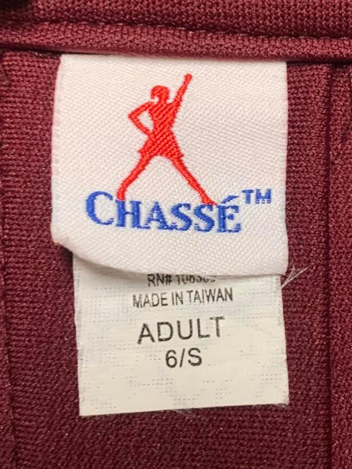 VTG Chasse Women's Adult 6 S Burgundy Pleated Skirt White Stripes Cheerleader