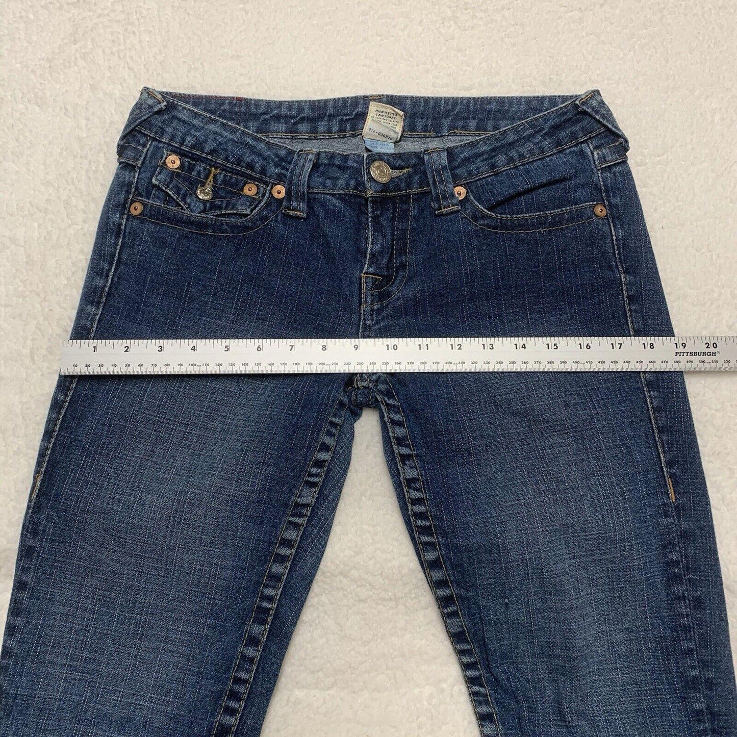 True Religion Skinny Jeans Women's Sz 29 Blue Back Flap