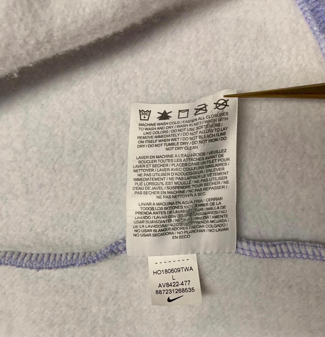 Nike Girl's Size Large Lavender Zip-Up Hoodie