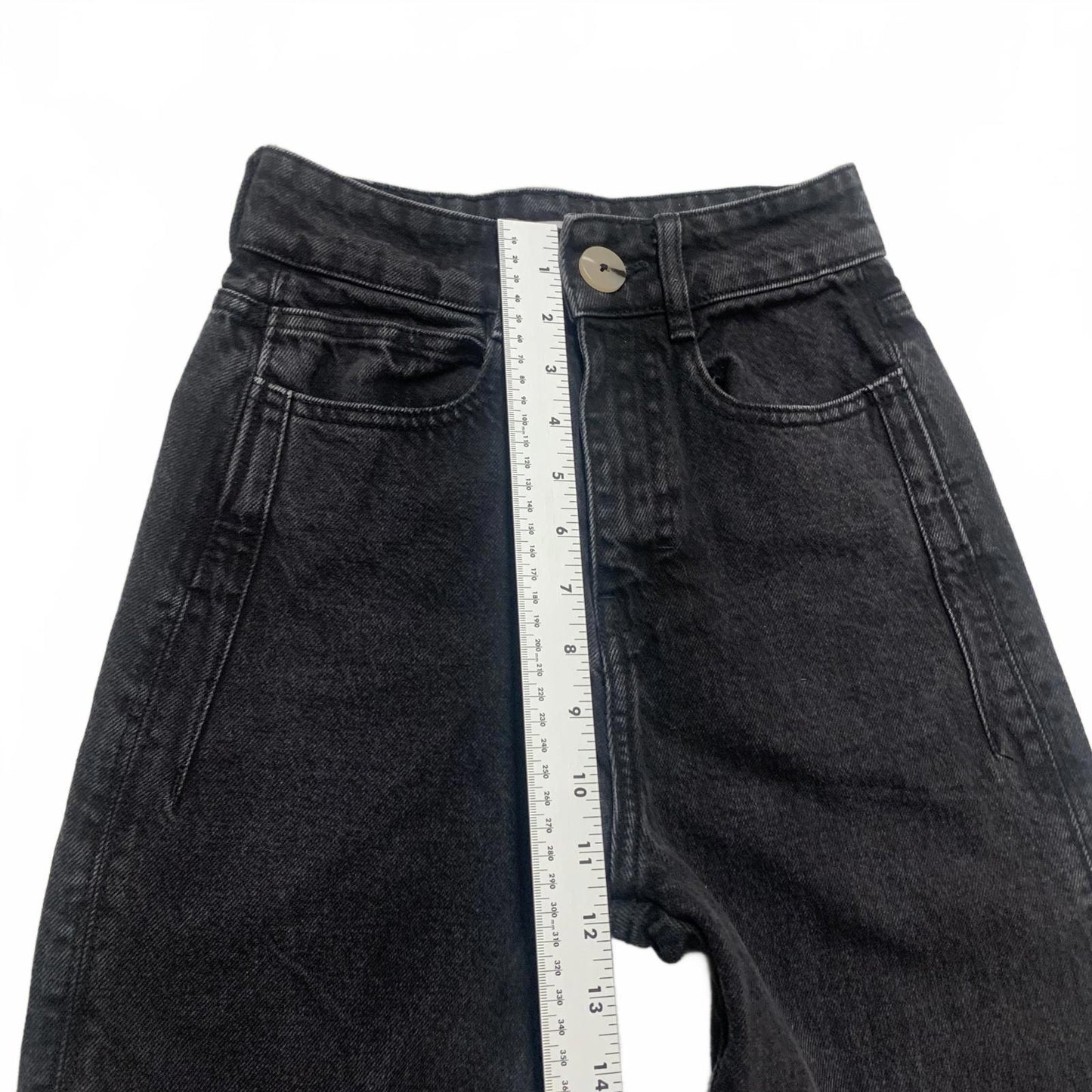 Zara Women's Size 0 Wide-Leg Black Jeans 23 x 32 Actual