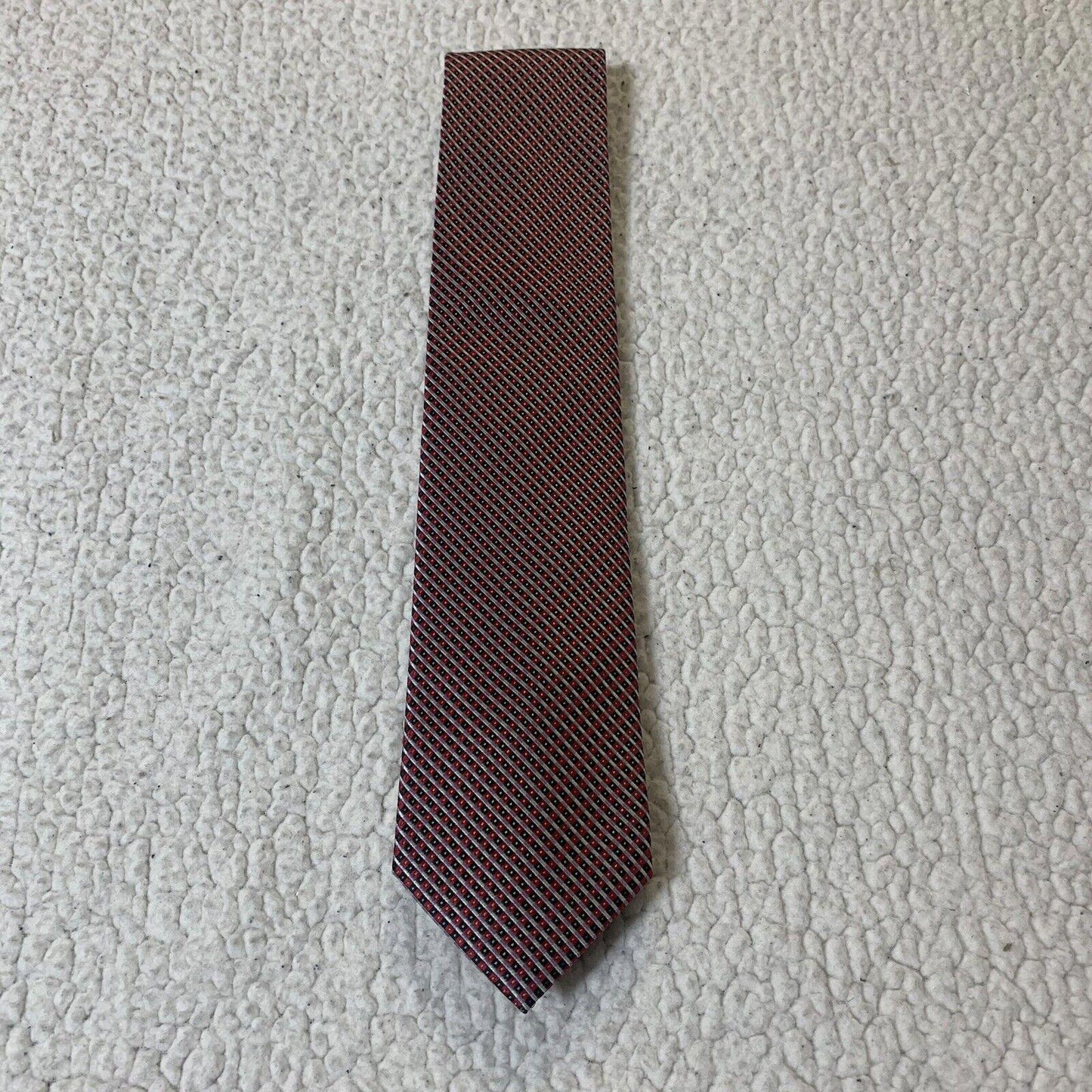 Giorgio Brutini Tie Red Black Tiny Geometric Print Pattern