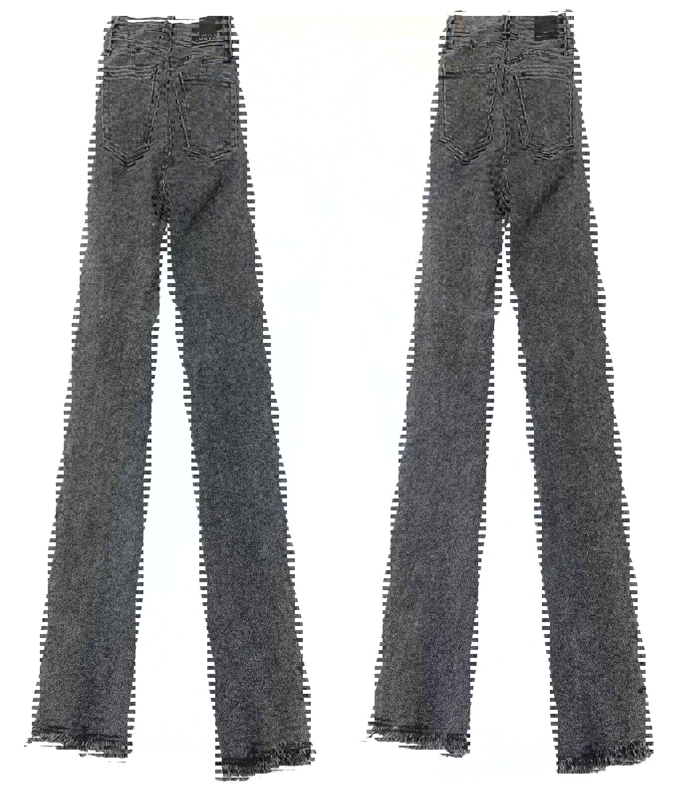 Kendall + Kylie Girl's Jeans Sz 3/27 Black The Icon High Rise Boo Wash Fray Hem