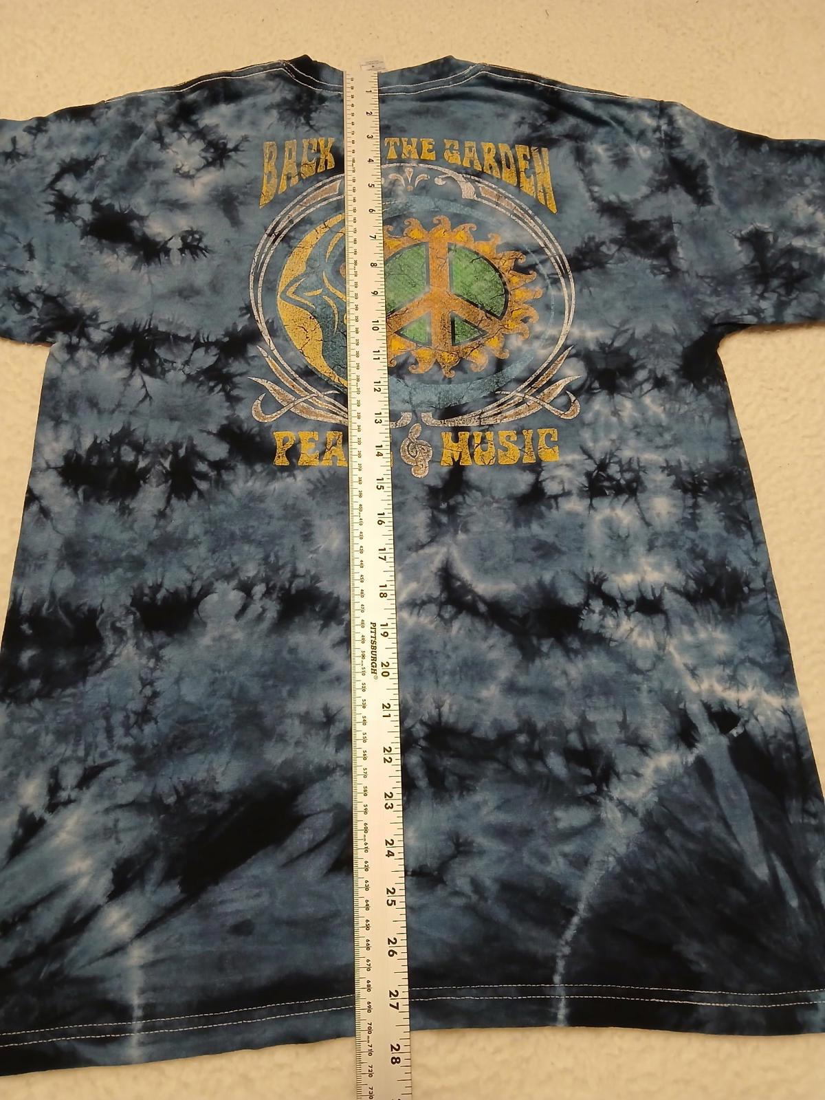 M&O Gold Unisex Sz M Blue Woodstock Tie-Dye T-Shirt Music & Peace Cotton