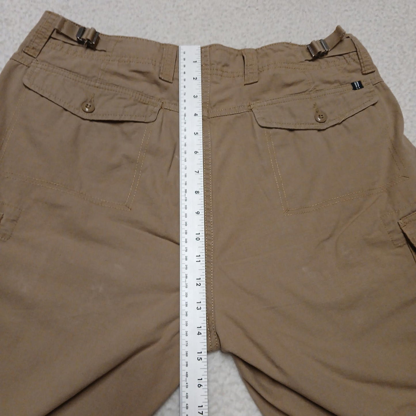 VTG Nautica Jeans Mens Sz 33/33 Khaki Cargo Shorts India W36