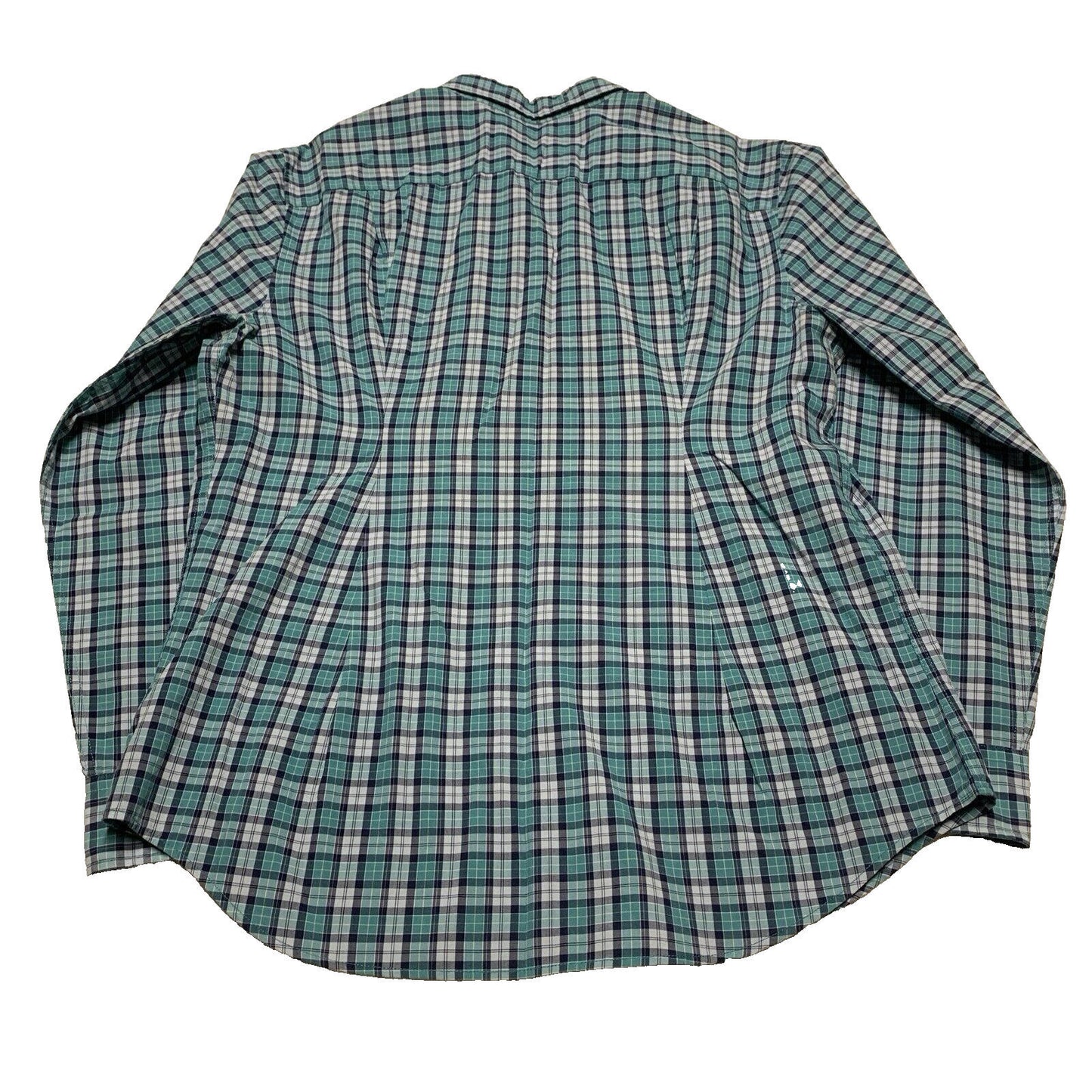 American Eagle Women’s Size Large Teal Blue Button up Shirt Plaid Long Sleeve
