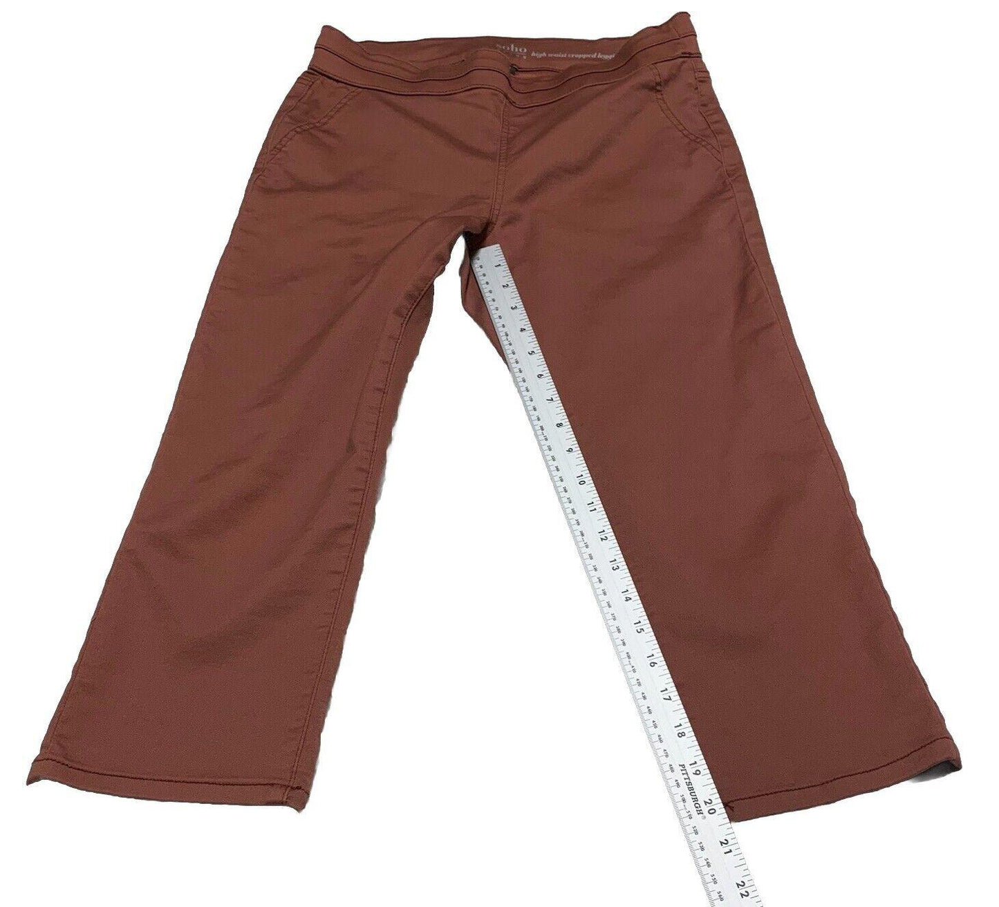 Soho Women's Size M High Waist Legging Pink Mauve Relaxed Fit Cropped Pants