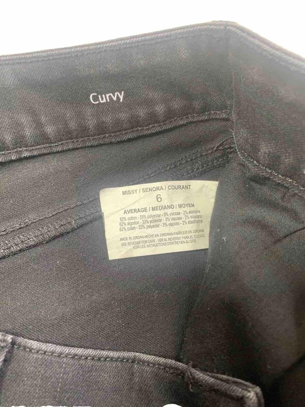 Gloria Vanderbilt Jeans Women's Sz 6 Black Curvy Skinny