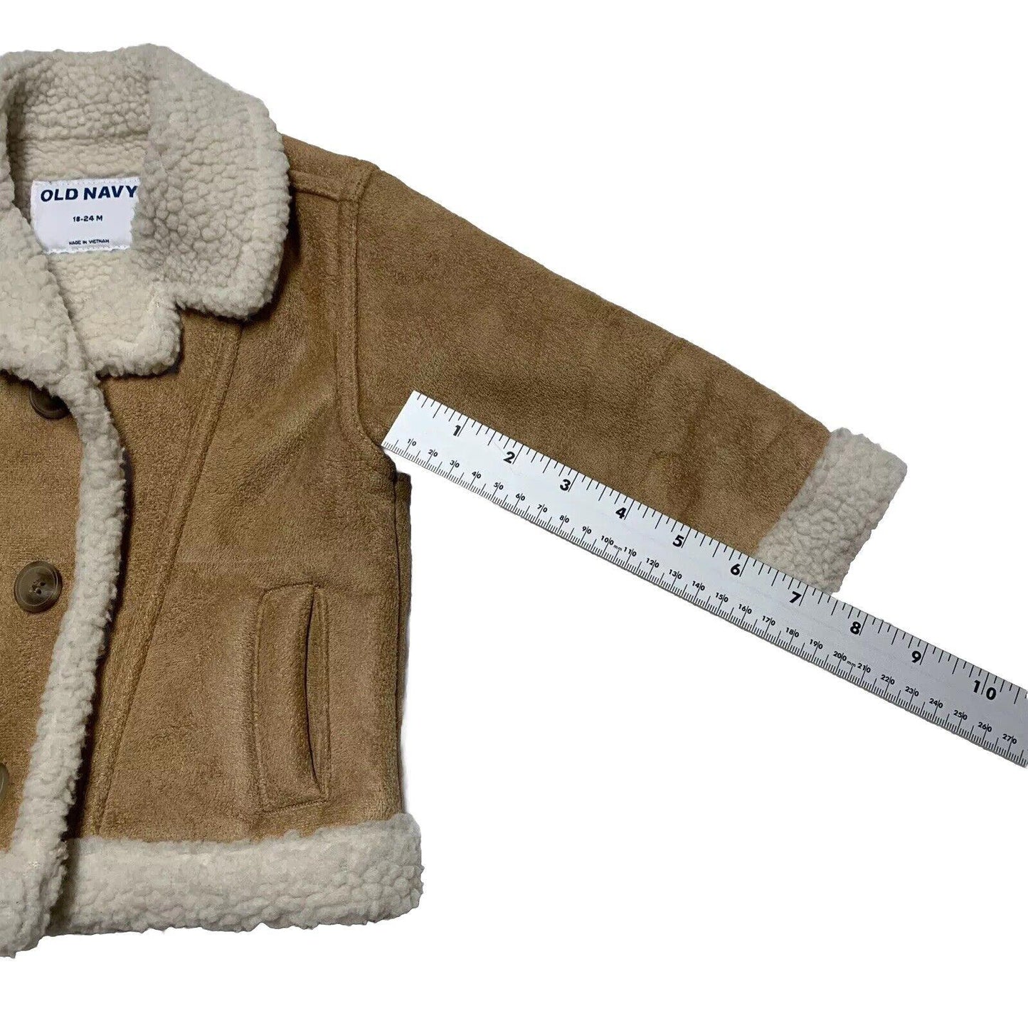 Old Navy Baby Toddler Size 18-24 M Camel Faux Suede Sherpa Coat
