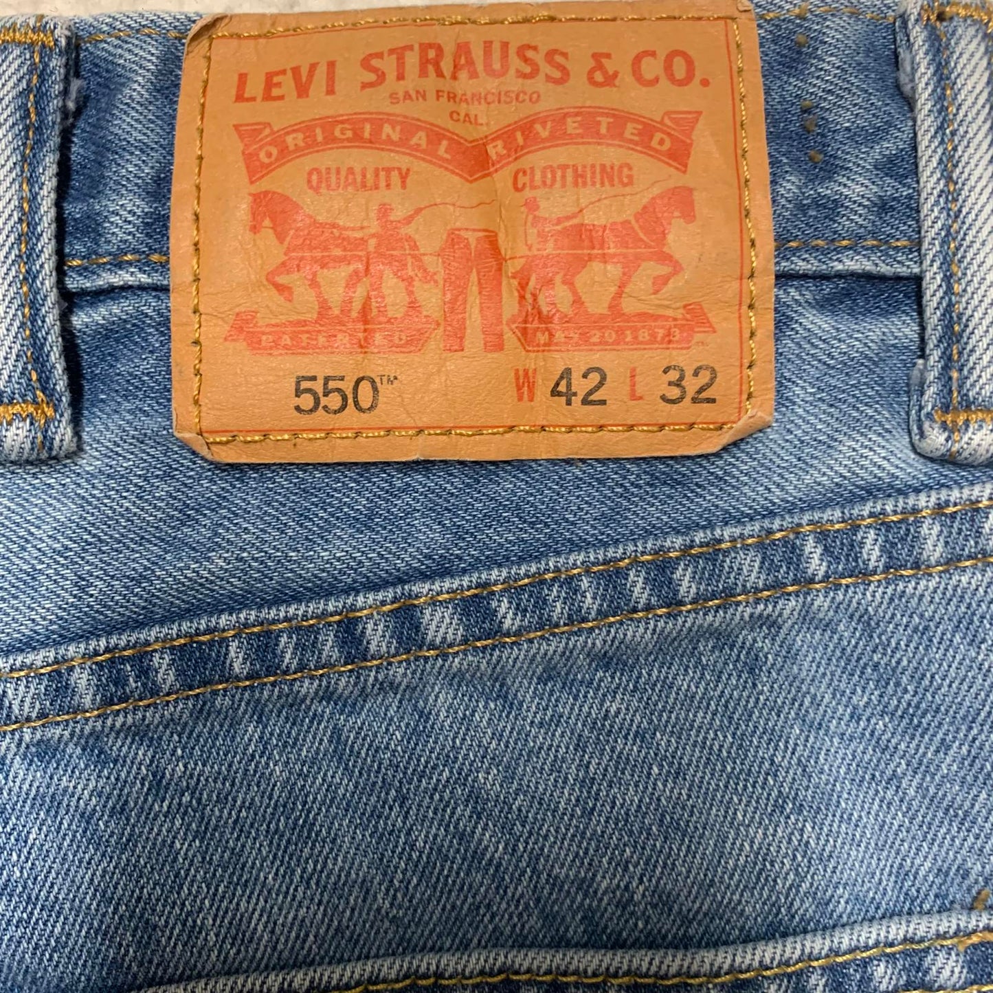 Levi’s 550 Men's Altered Blue Sz 42 Denim Shorts W41.5 Actual