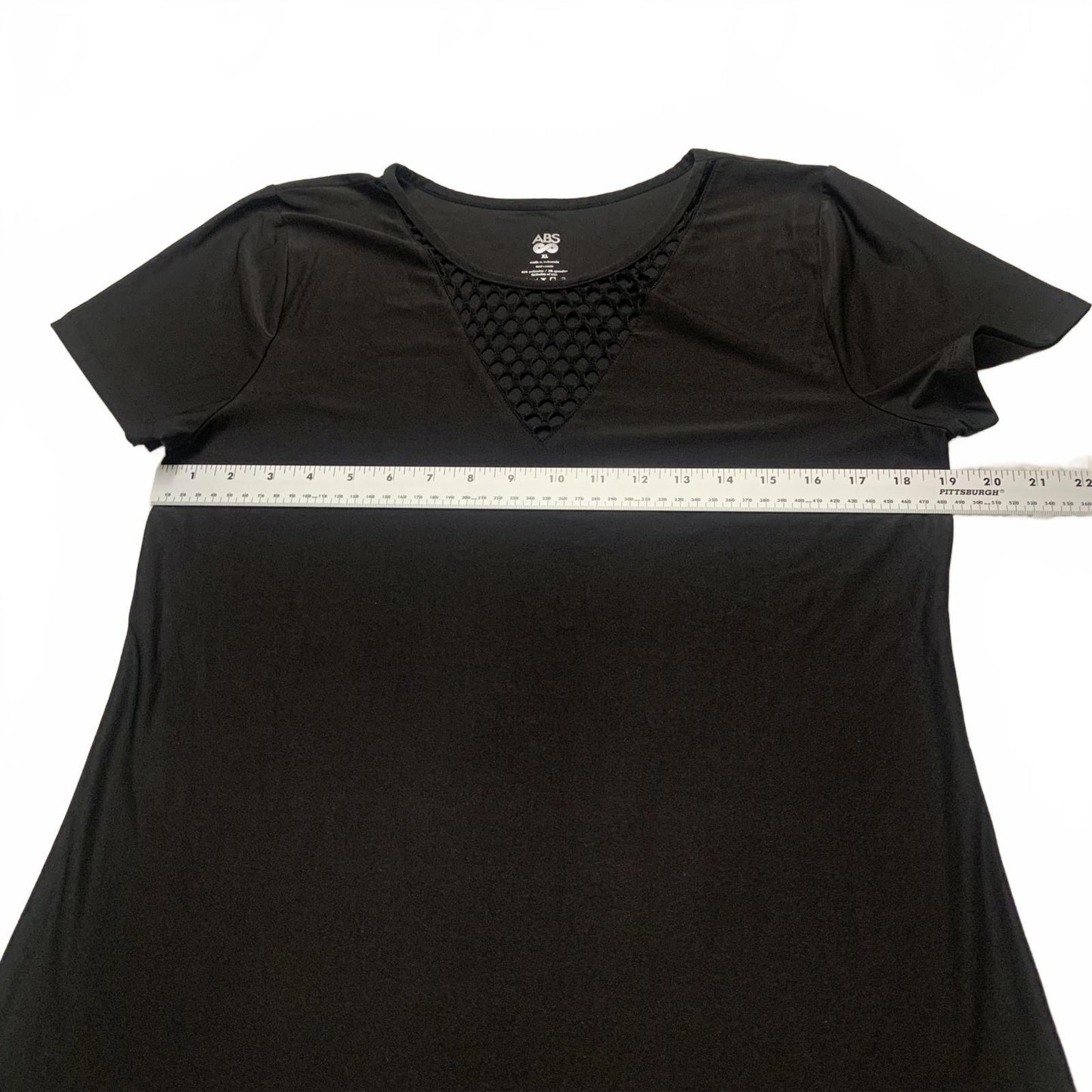 ABS Women's X-Large Black Short Sleeve Top