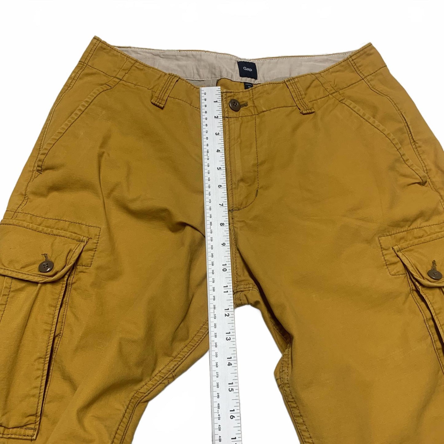 Gap Men's Sz 32 Yellow Cargo Shorts Casual Comfort W33 Gold