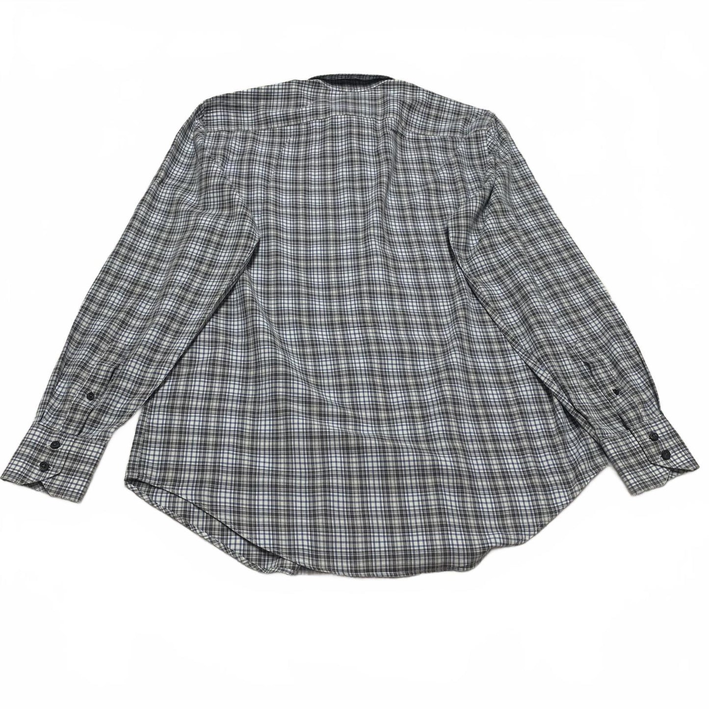 Maker Company Mens Size Large Black Gray Classic Plaid Shirt