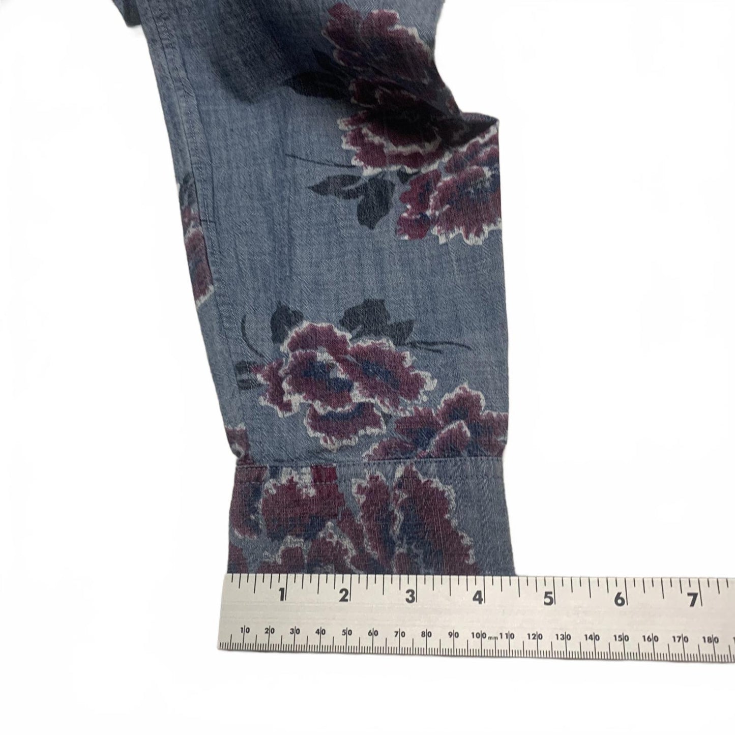 Bonobos Womens Size Small Denim Floral Print Button-Up Shirt