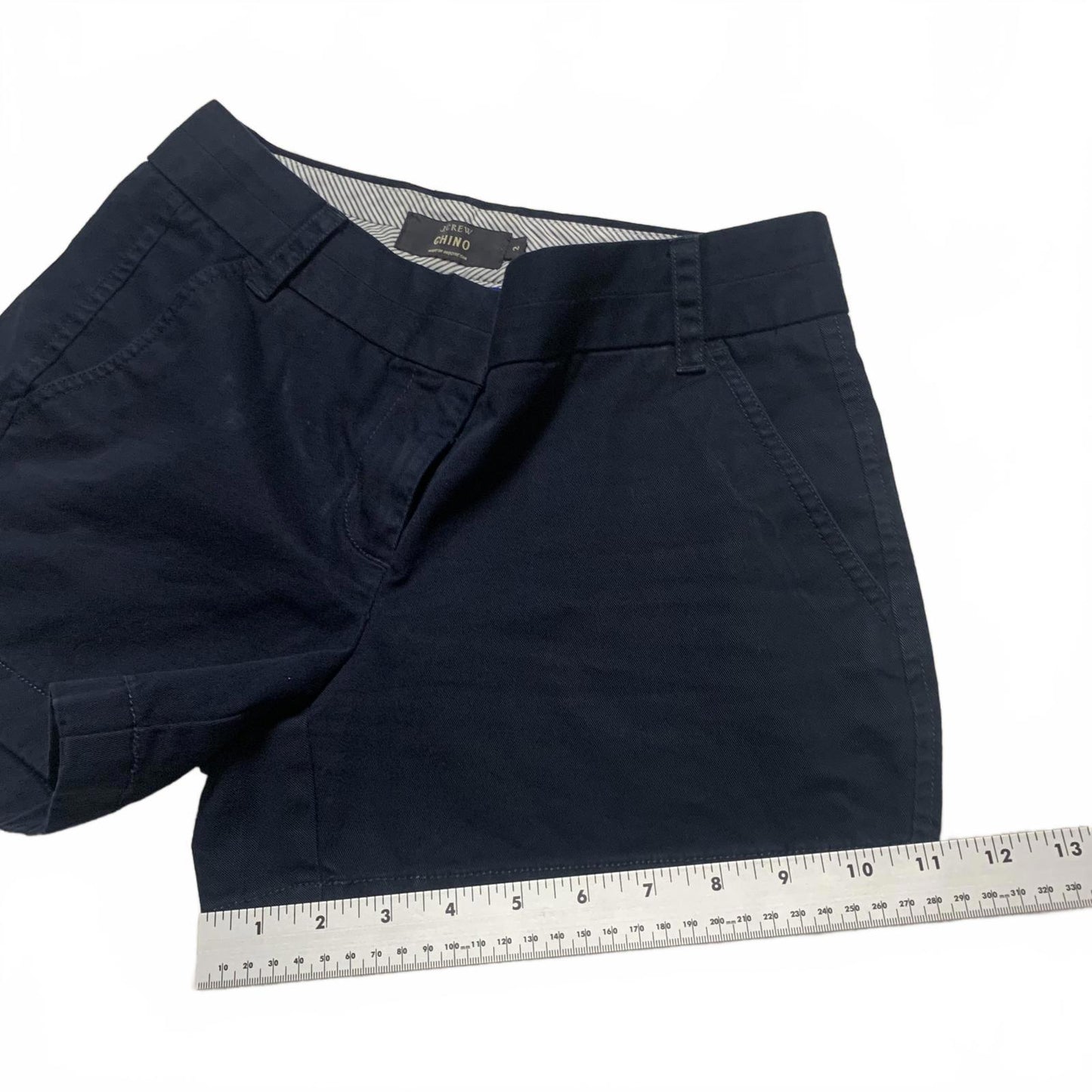 J.Crew Womens Chino Shorts Sz 2 Navy Blue W30.5 Cotton