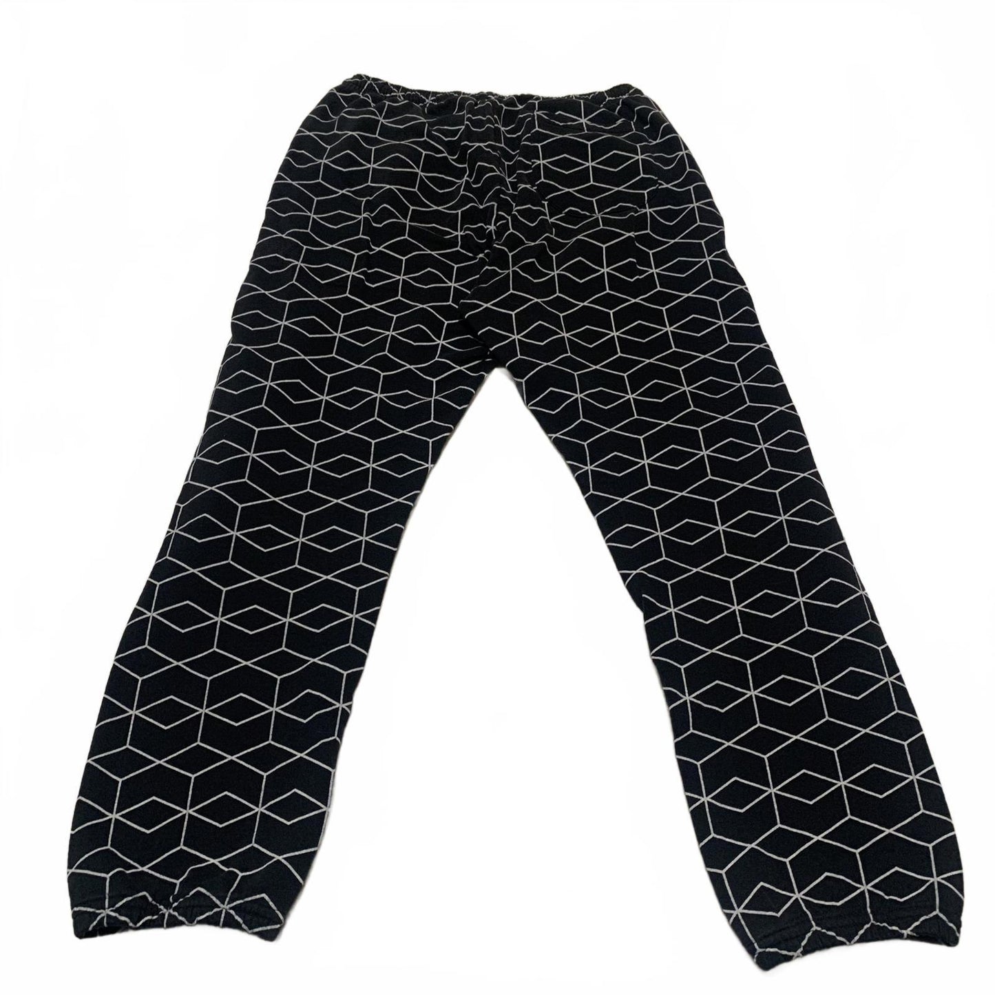 American Apparel Men's Size M Black White Geometric Joggers Pattern Sweatpants