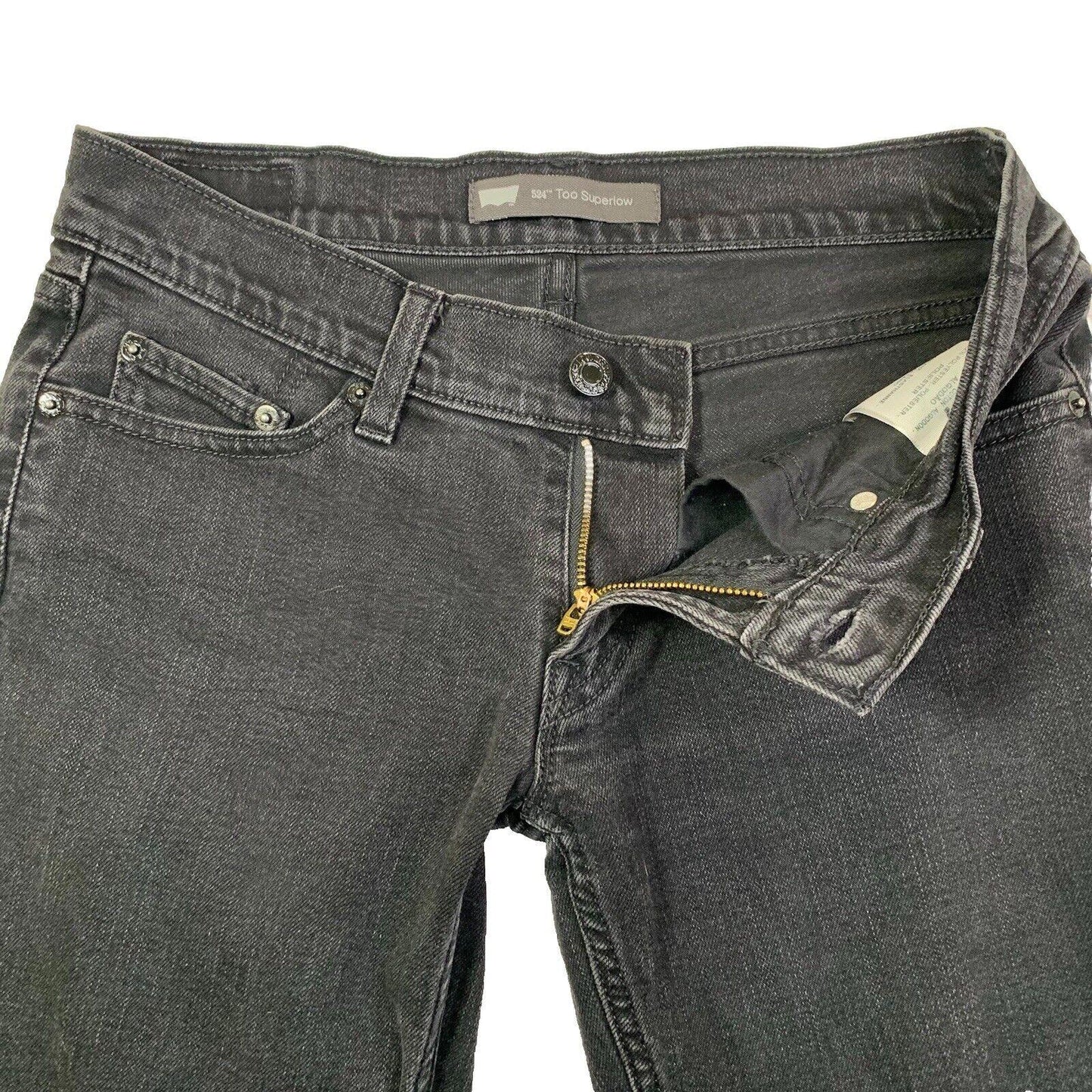 Levis 524 Jeans Girls 5 S/C Black Super low Skinny Stretch