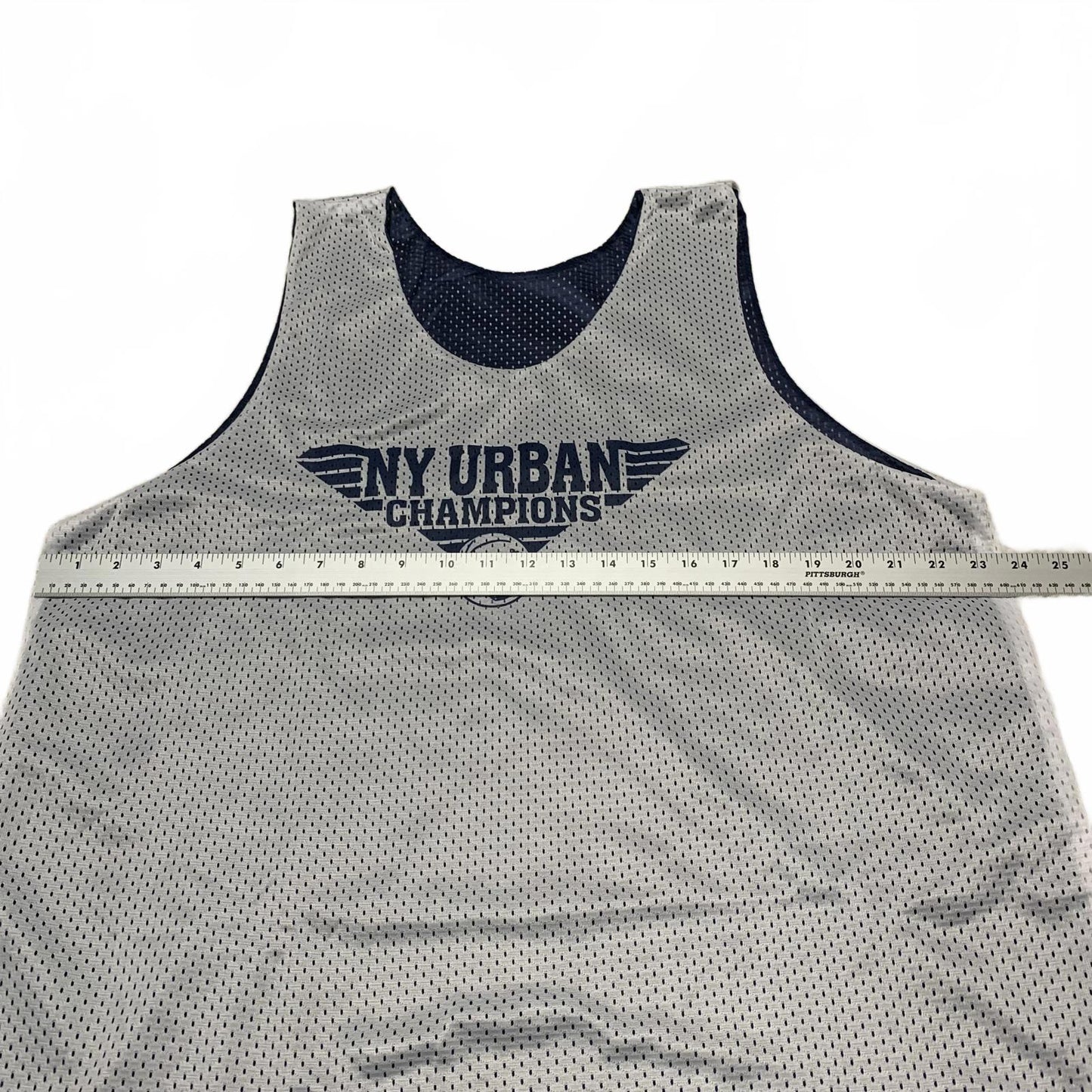 A4 Unisex Size L White Navy Reversible NY Urban Champions Athletic Mesh Jersey