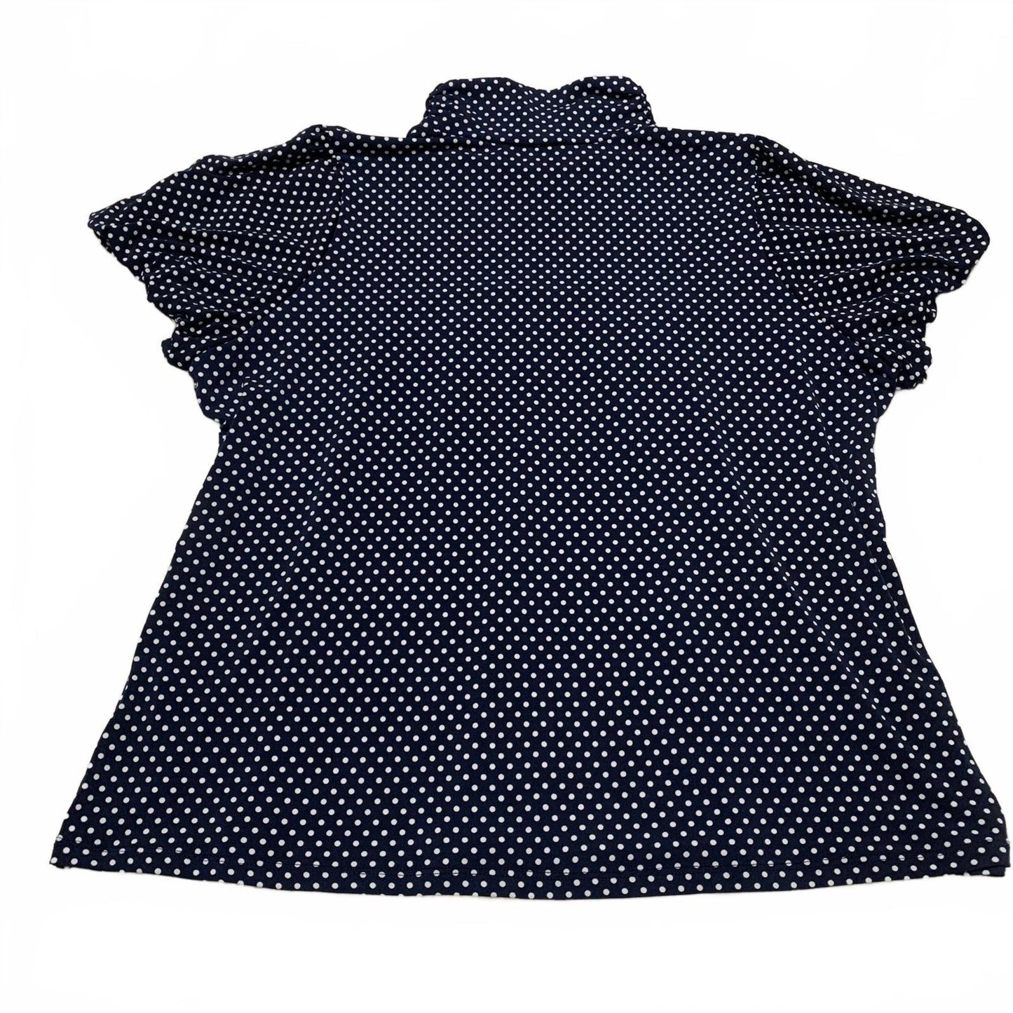Dressbarn Women's Size 3X Navy White Polka Dot Blouse USA