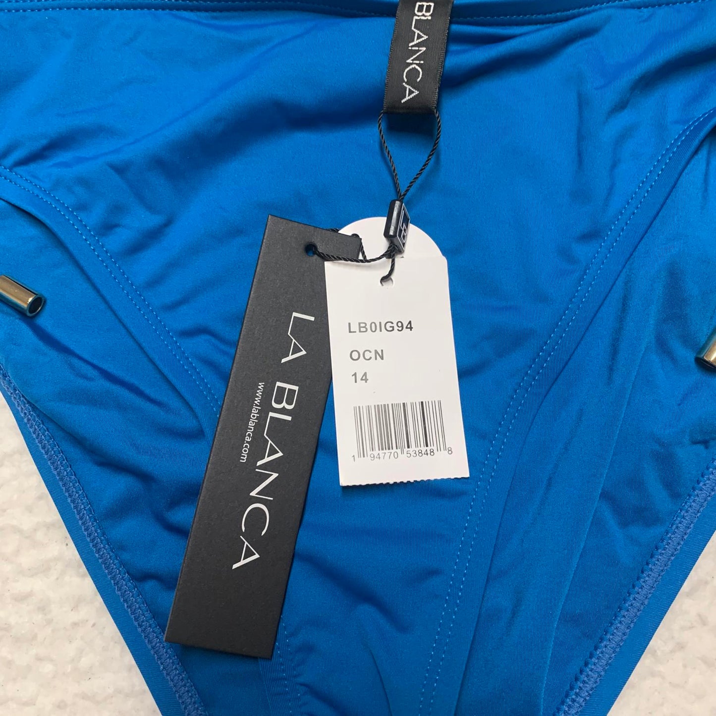 La Blanca Women's Sz 14 UPF 50+ Adjustable Swim Bottom Turquoise Blue