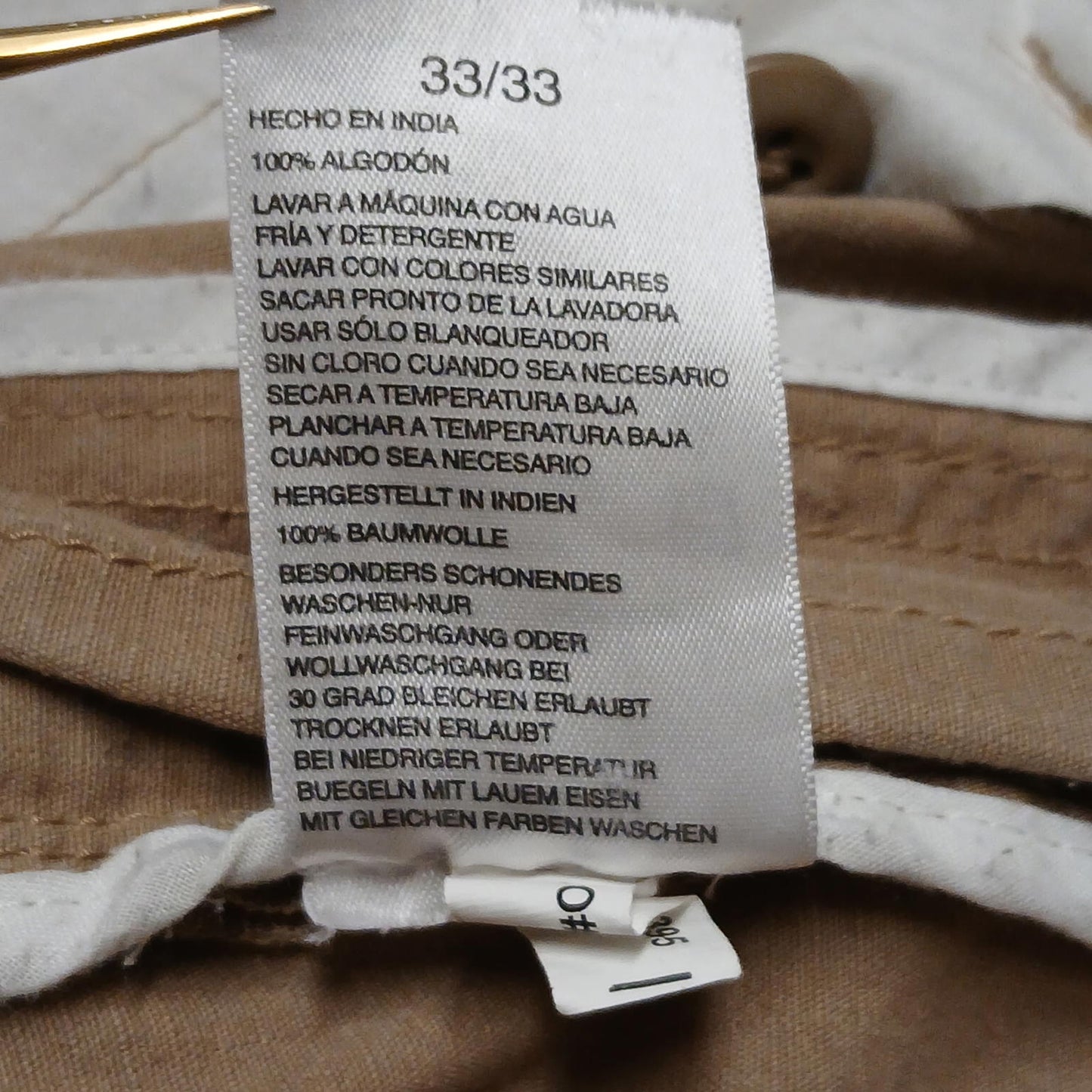 VTG Nautica Jeans Mens Sz 33/33 Khaki Cargo Shorts India W36