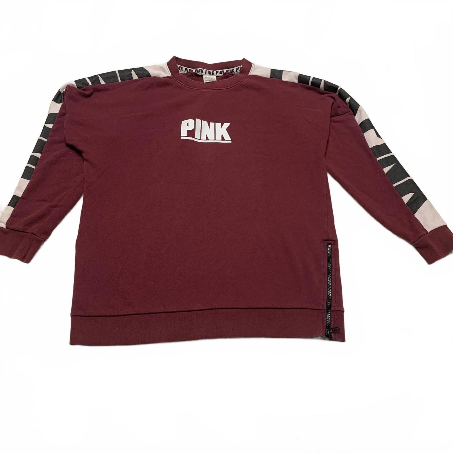 PINK Womens Size Medium Burgundy Pullover Logo Sweatshirt